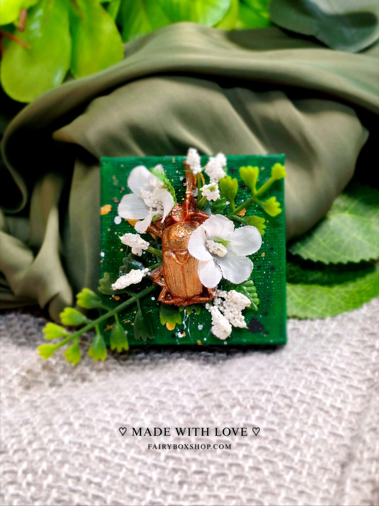 Enchanted Beetle | Handmade Polymer Clay Magnet
