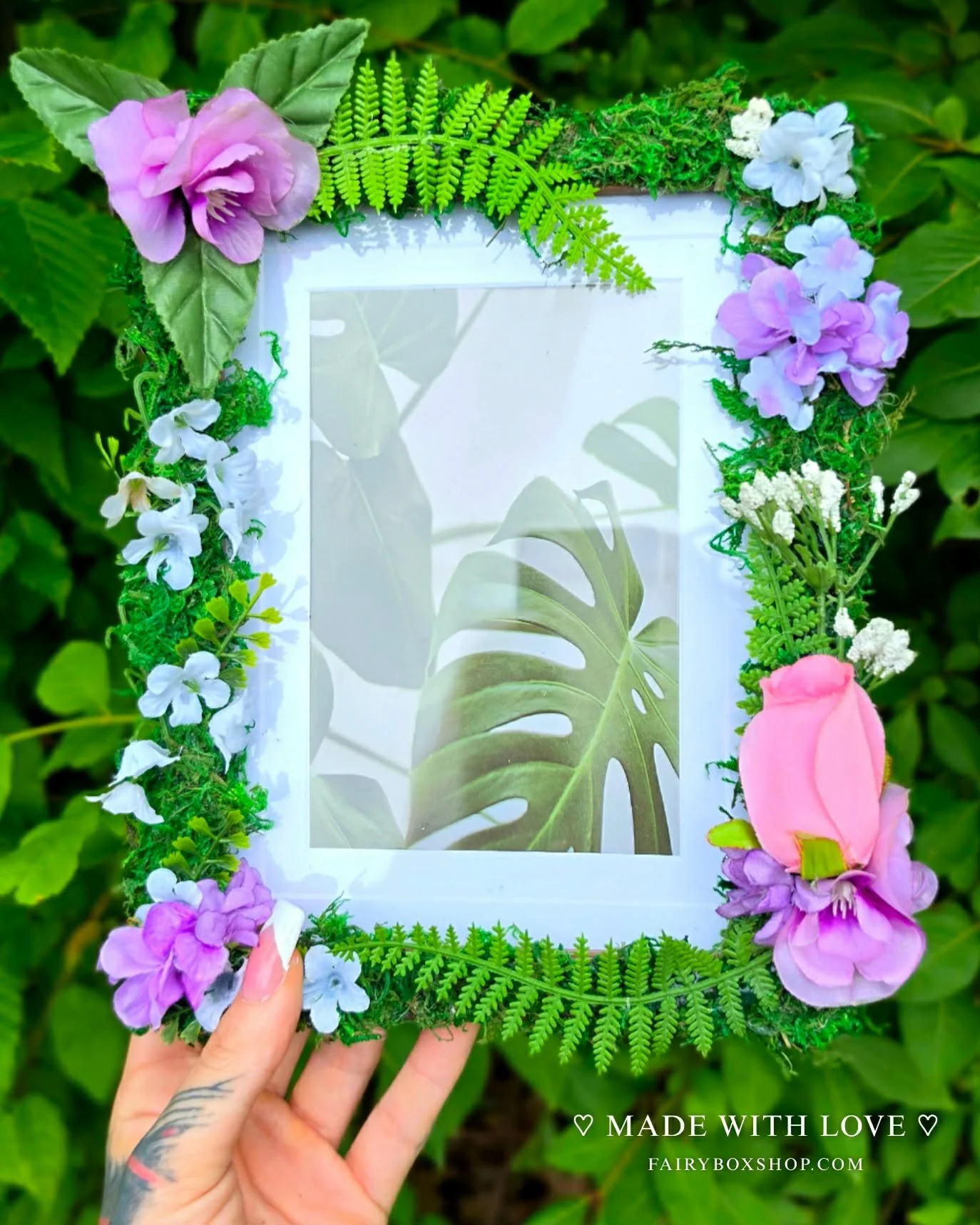 Enchanted Garden | Handmade Floral Picture Frame, Fairycore Decor, Cottagecore Gift