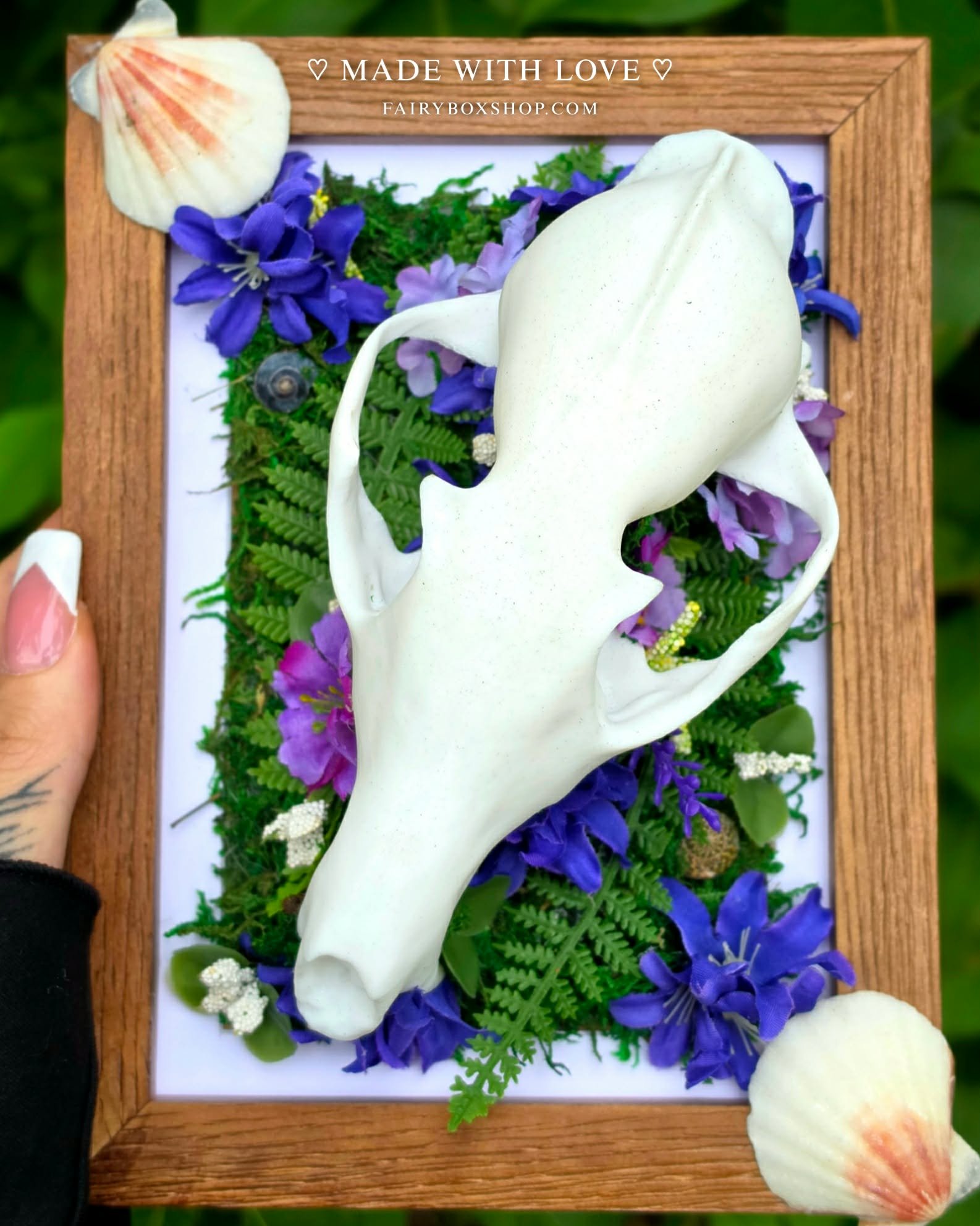 Foxglove Forest | 3D Printed Mixed Media Art, Taxidermy Home Decor, Nature Lover Gift