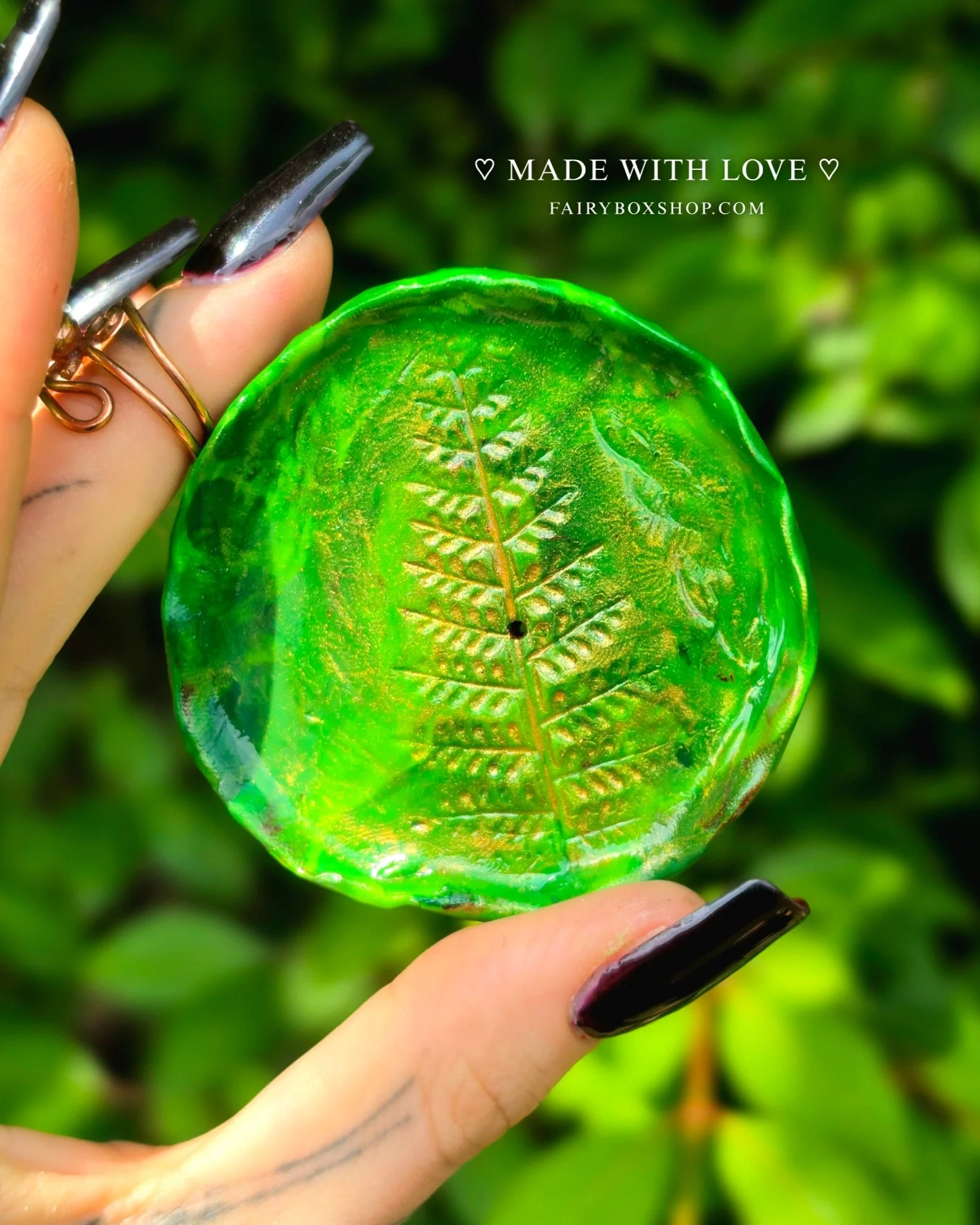 New! Fern Leaf Incense Burner | Handmade Polymer Clay