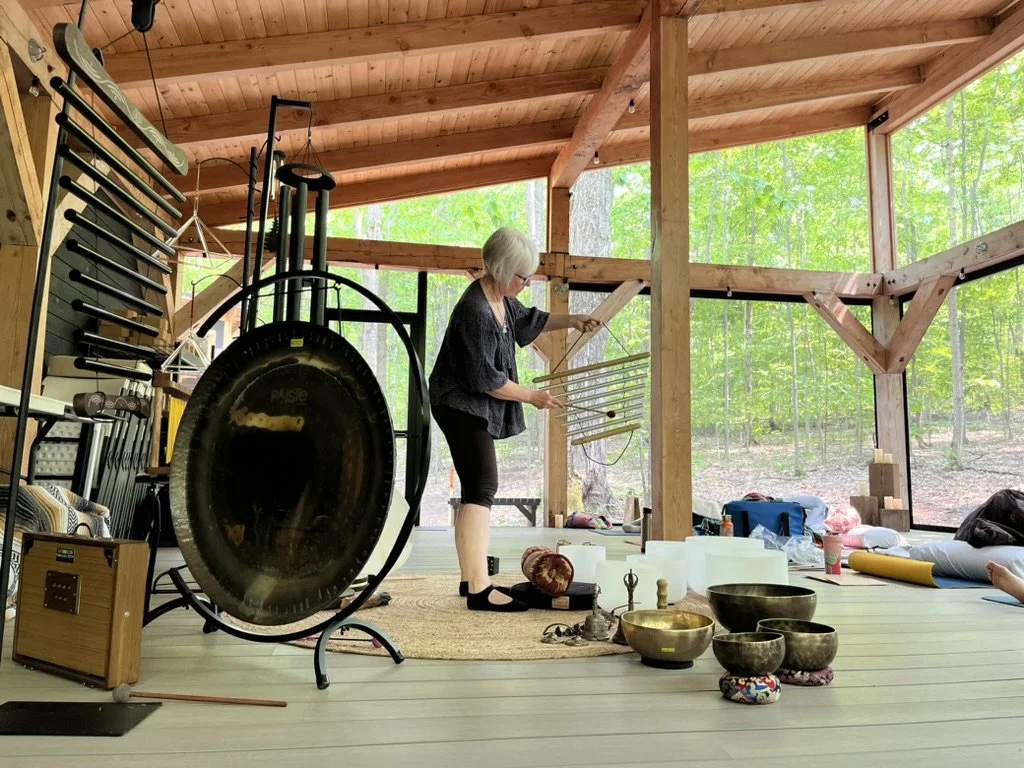 MJ Crawford and her sound healing instruments