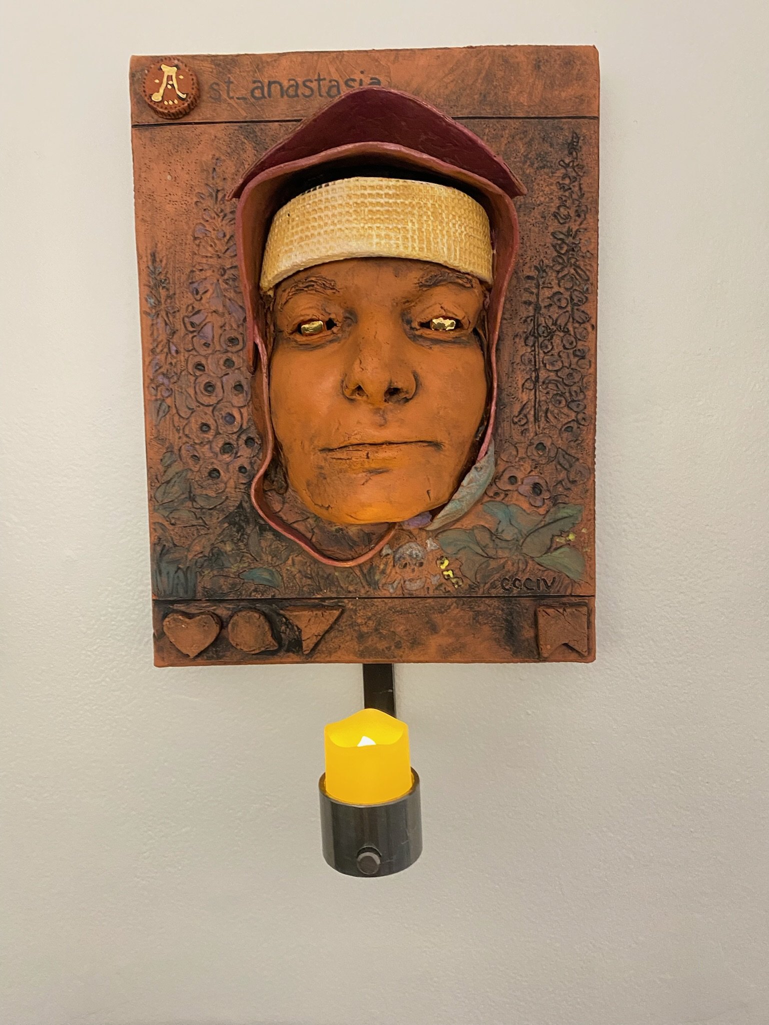 St. Anastasia:
Protector from Poison and Saint of Healers (Serbian 281-304) 
She is the only saint that the Catholic Church mentioned in the canon of the church and her feast day is December 25. She was a early powerful female saint. I portrayed her 