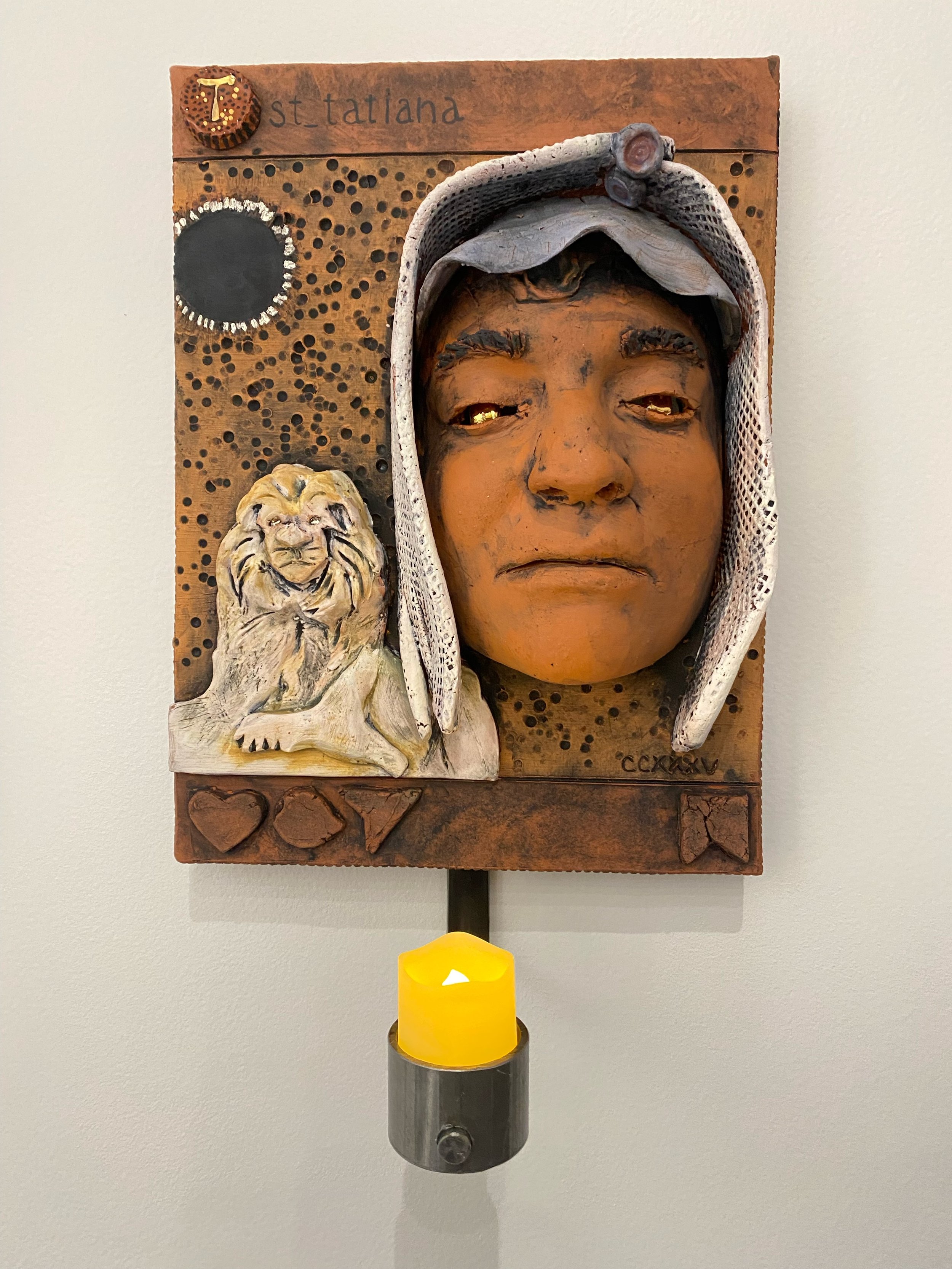 SOLD: St. Tatiana:
Patron Saint of Students (Italian, 210-235) Saint Tatiana survived being thrown to the lions.