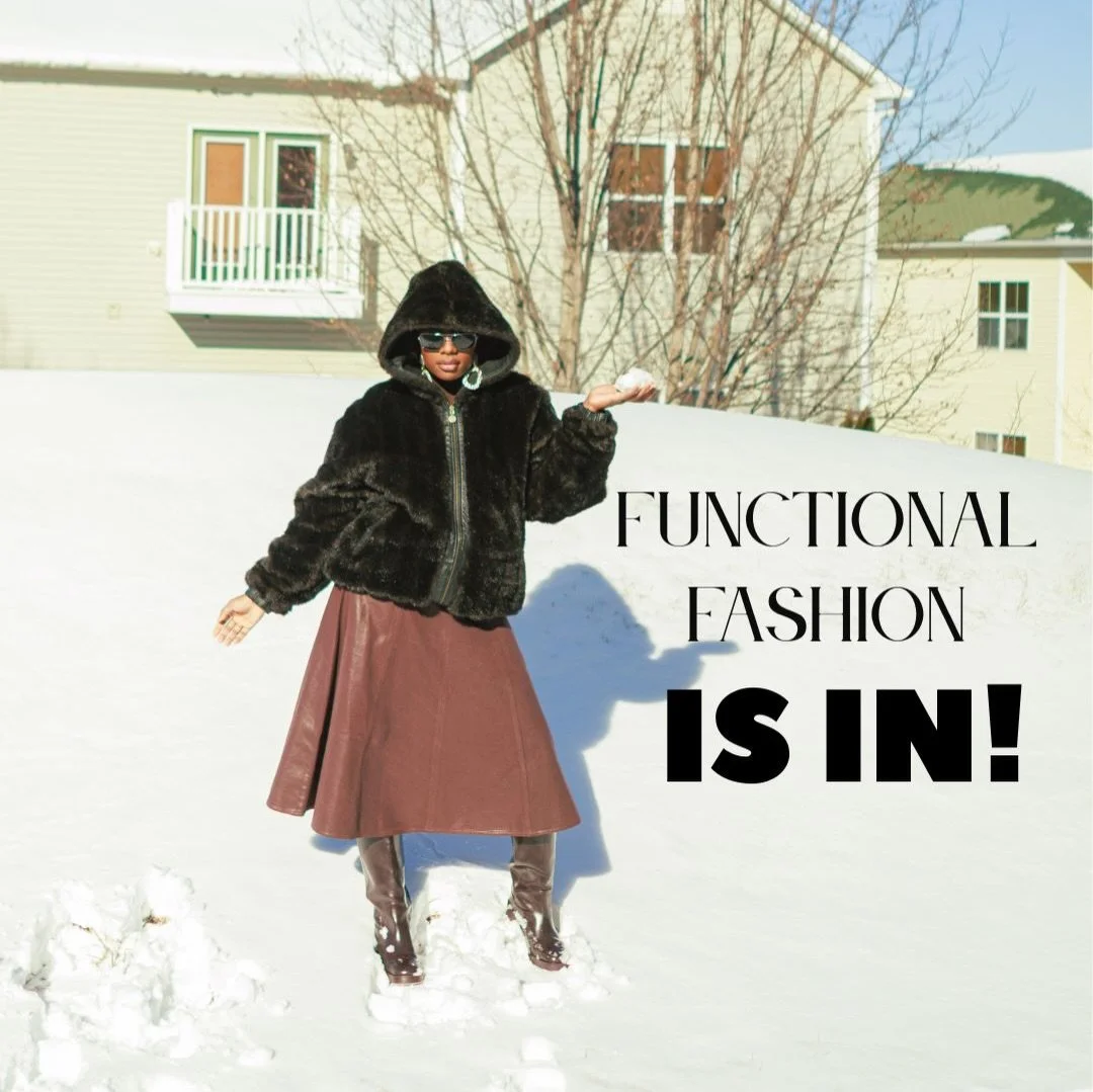 when it comes to my style, function and fashion goes hand in hand. i was just playing around in the snow and pulled out my vintage fur coat from @goodwillintl  this look had me feeling editorial. #functionalfashion #blackstyleblogger #snowoutfit #win