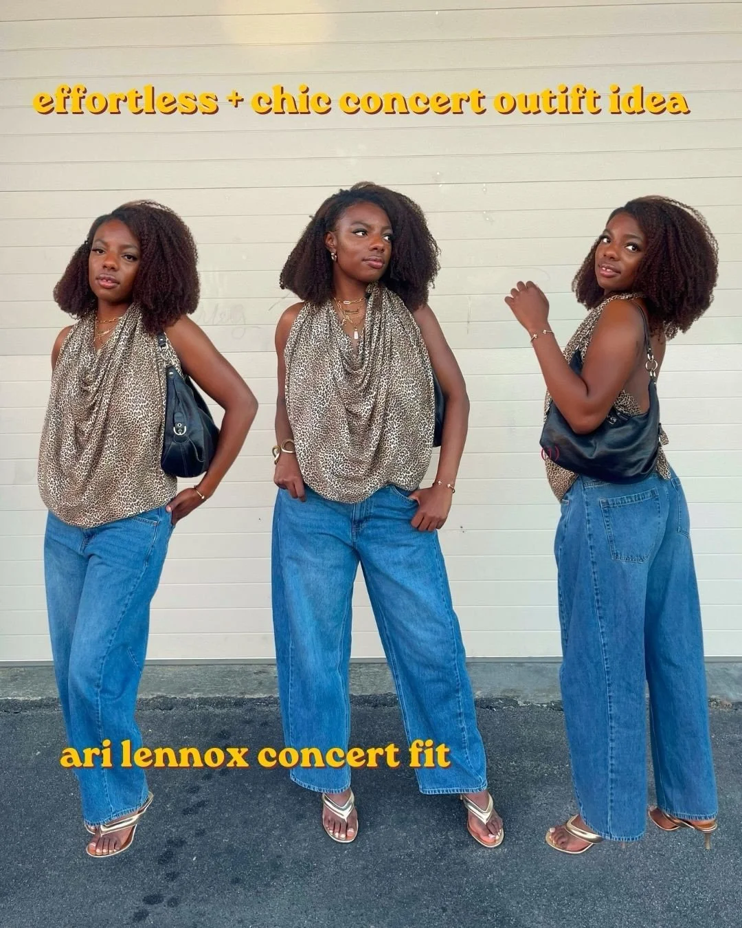 🐆 summer concerts are my heart. If you need a last minute concert outfit use your scarf as a halter top ☀️ @arilennox was a vibe swipe to see some of the concert 🐆🤩
full outfit @hm ✨ outfit linked in my bio 
.
.
.
.
.
.
.
#concertoutfit #arilennox