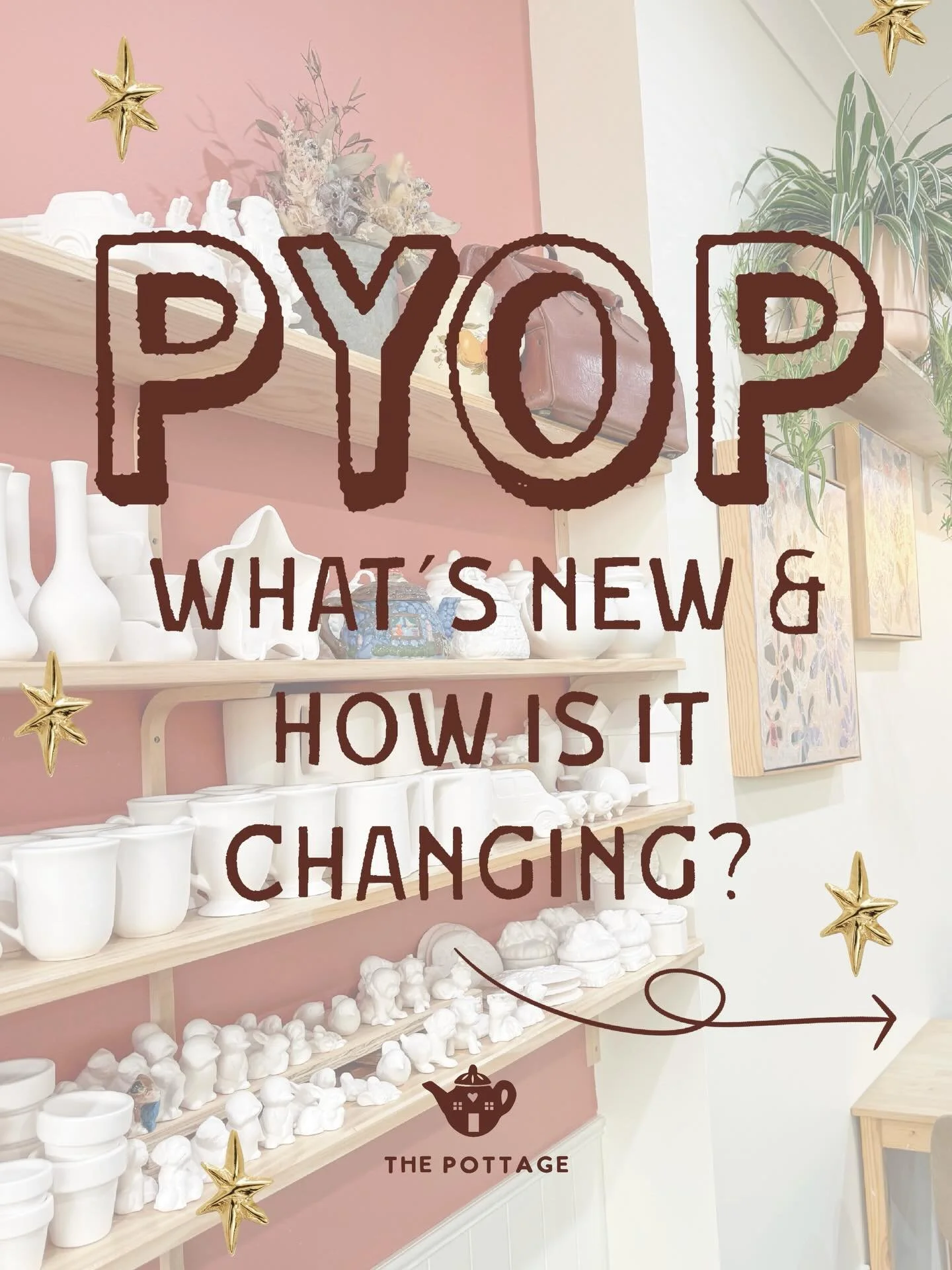 Paint your own pottery session at The Pottage🎨⭐️

Our PYOP sessions are returning so soon &amp; we can&rsquo;t wait to have you back creating with us!

We have adjusted our booking times slightly with the opportunity now to book just 2 hours. Our 2 