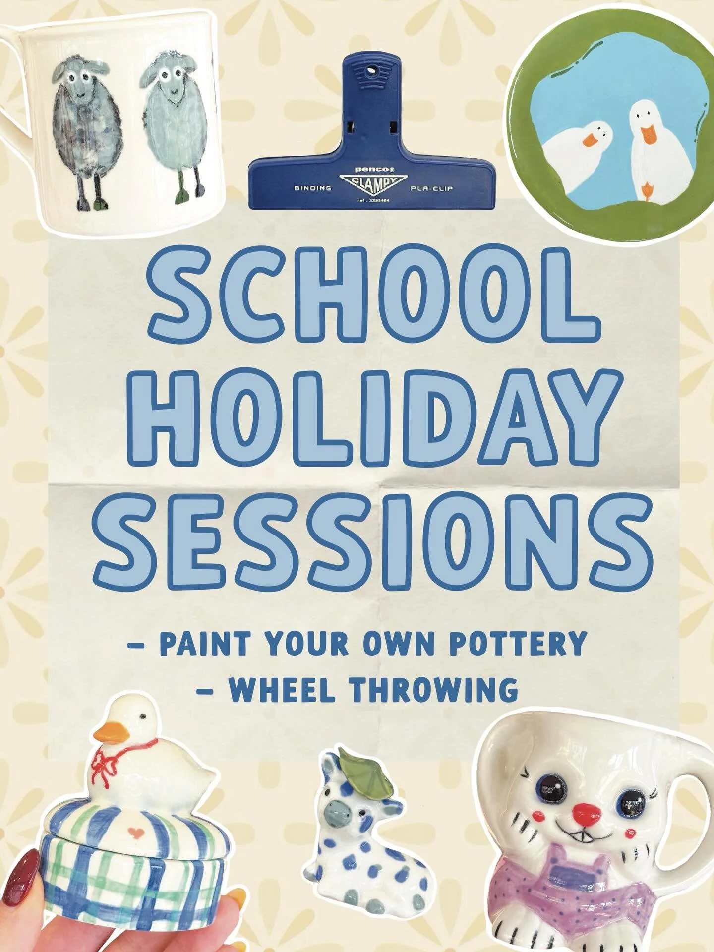 School Holiday Pottery Sessions ⭐️🎨

Come along these School Holidays &amp; get creative with us at The Pottage!

Our pottery painting sessions are perfect for all ages whereas our wheel throwing sessions are for those over the age of 12. All childr