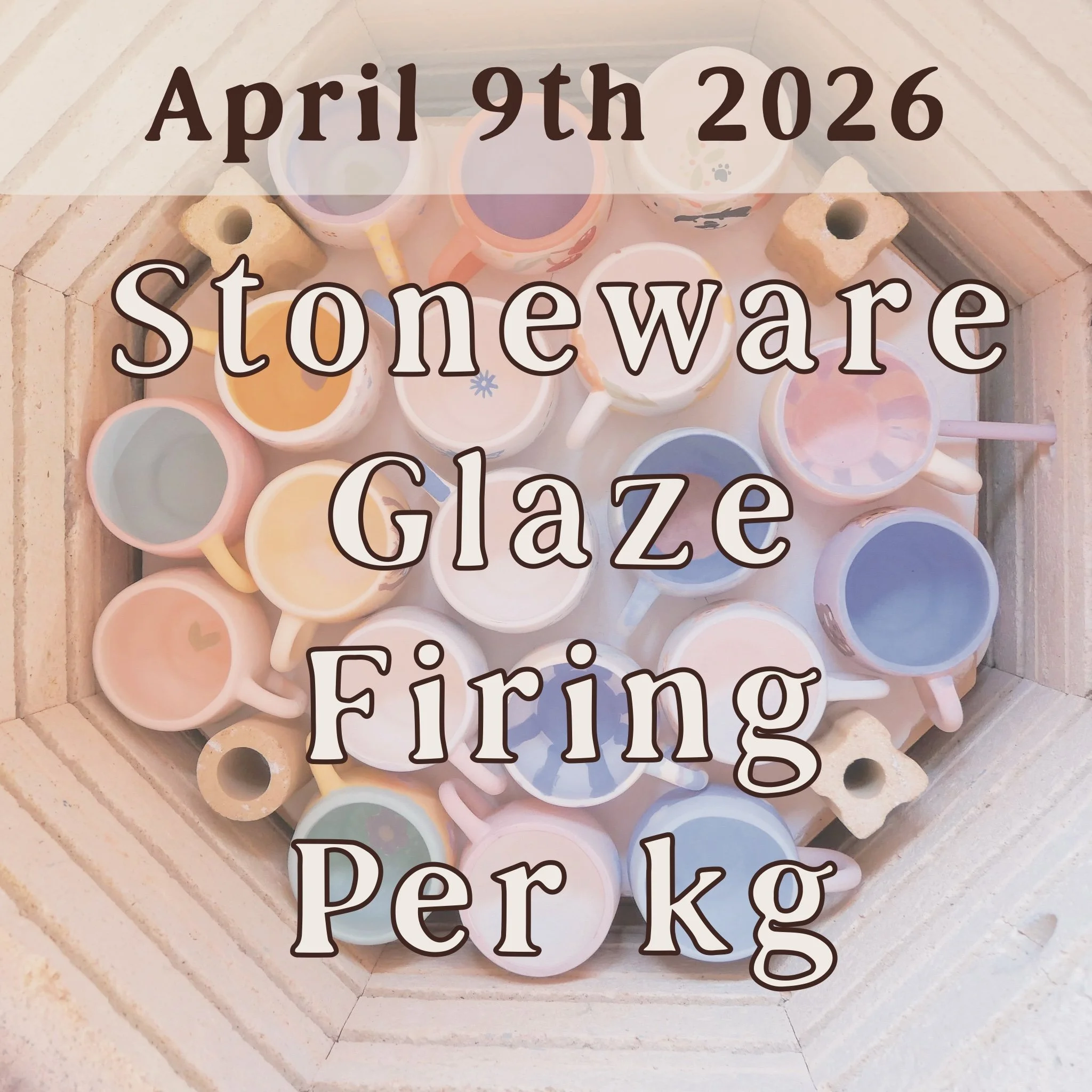 April 9th: Stoneware Glaze Kiln Fire - per KG