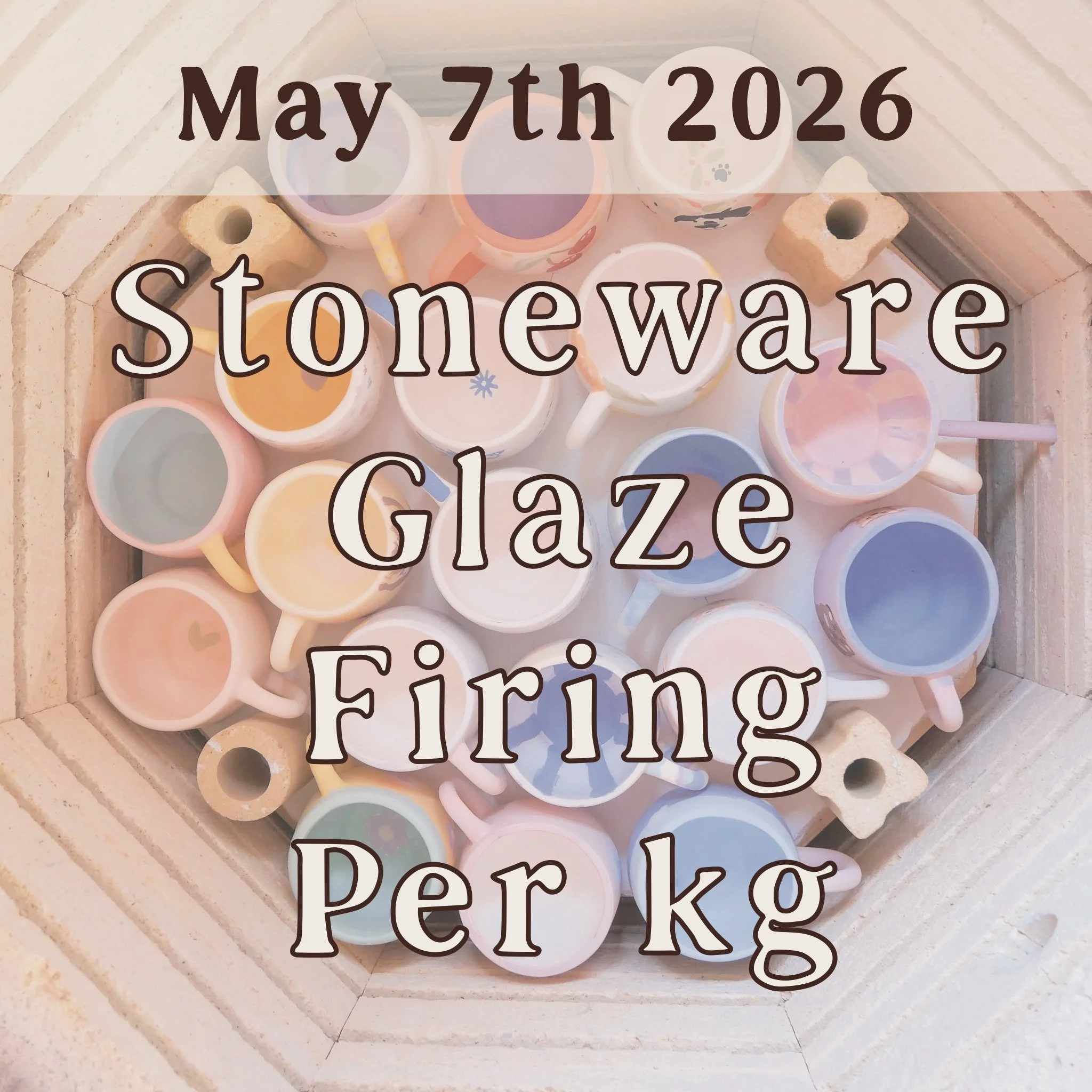 May 7th: Stoneware Glaze Kiln Fire - per KG