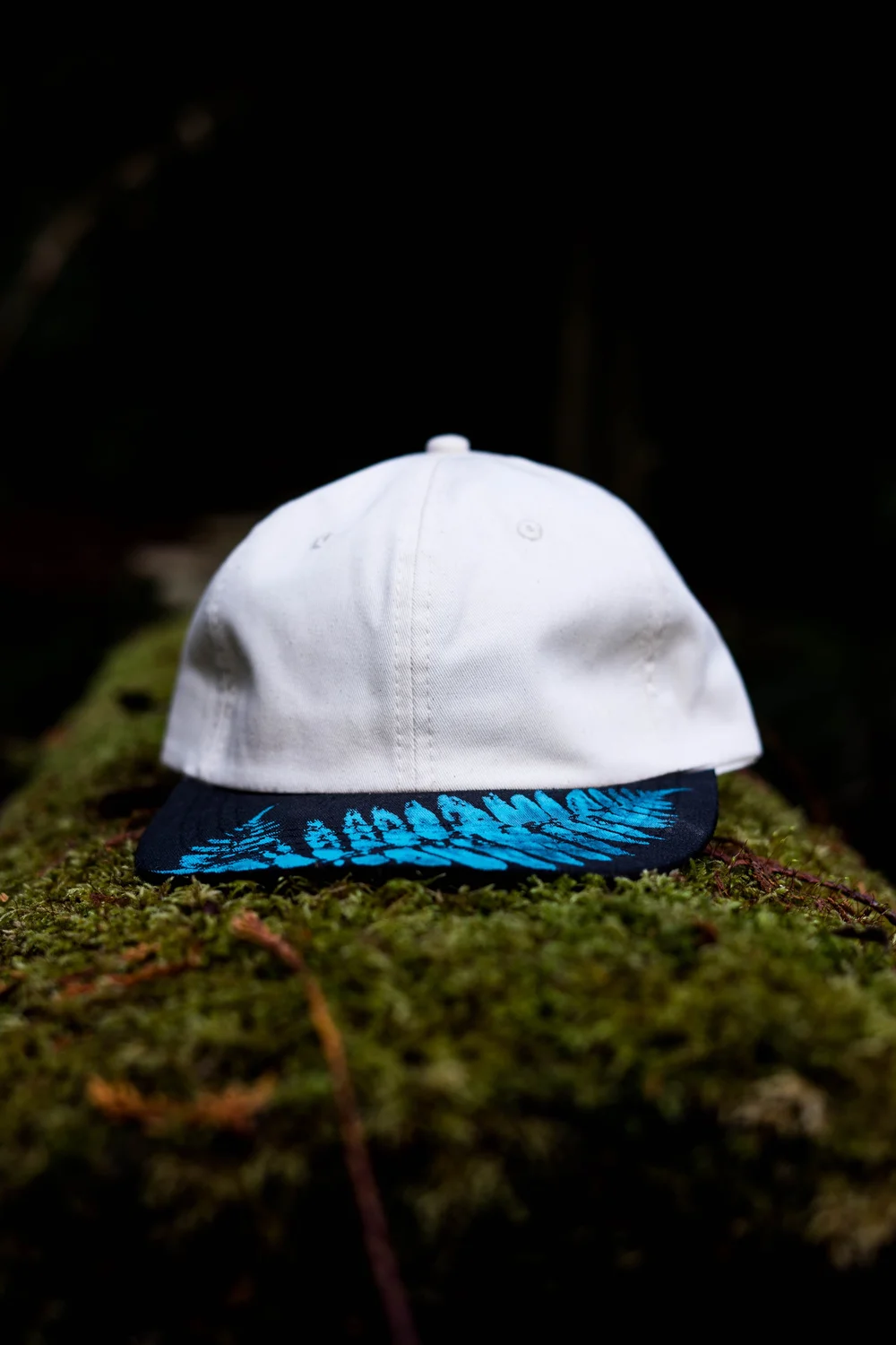 Enjoy Life Hat — hand-painted cream organic cotton dad hat.