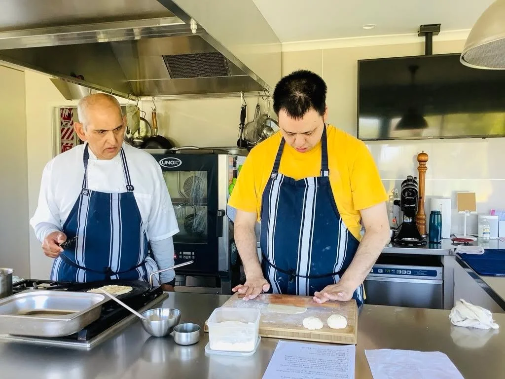 Cooking with Zak.....

Today Zak came in with his comfort meal already planned: Thai green curry, rice and flatbread. He loves the flavours so much that he asked to make it all again. 

The flatbread was the star of the day. Zak was excited the momen