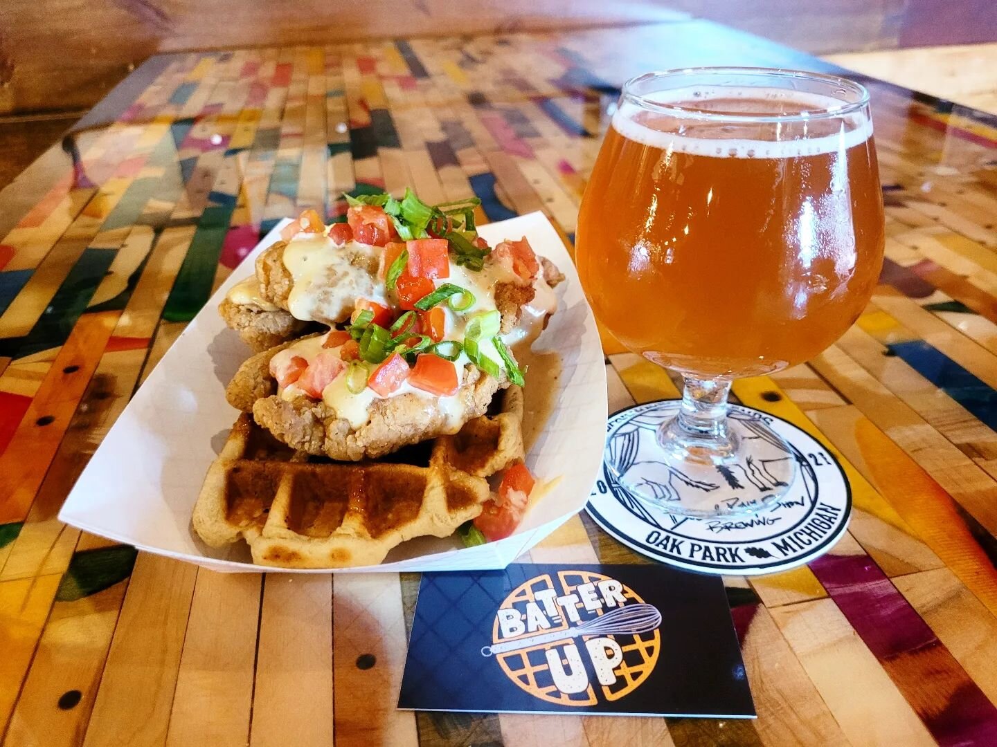 Did someone say special at dog and Pony Show till 8pm.

Ask us about our  BFD Chicken &amp; Waffles limited special for $12 dollars

BFD Chicken &amp; Waffle (Breakfast For Dinner)

- liege Waffle, Fried Chicken, Honey Dijon mustard , Diced Tomatoes,