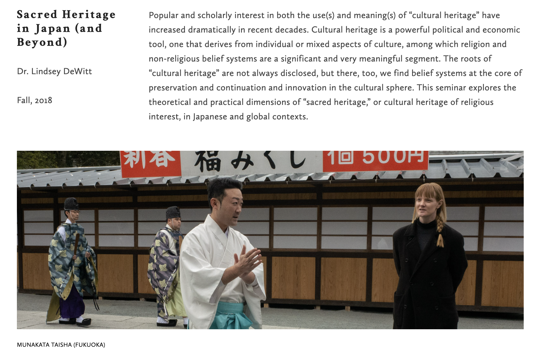 Sacred Heritage in Japan (and Beyond)
