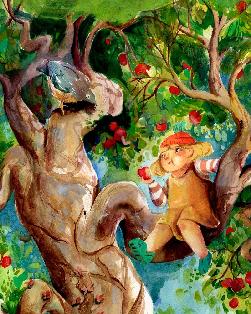 Usually I'll paint assets separately and digitally collage them for an illustration. This one, however, was a commission (that would be going up in a sweet little one's room) so I was back to the old school way of painting everything at once. 

MANY 