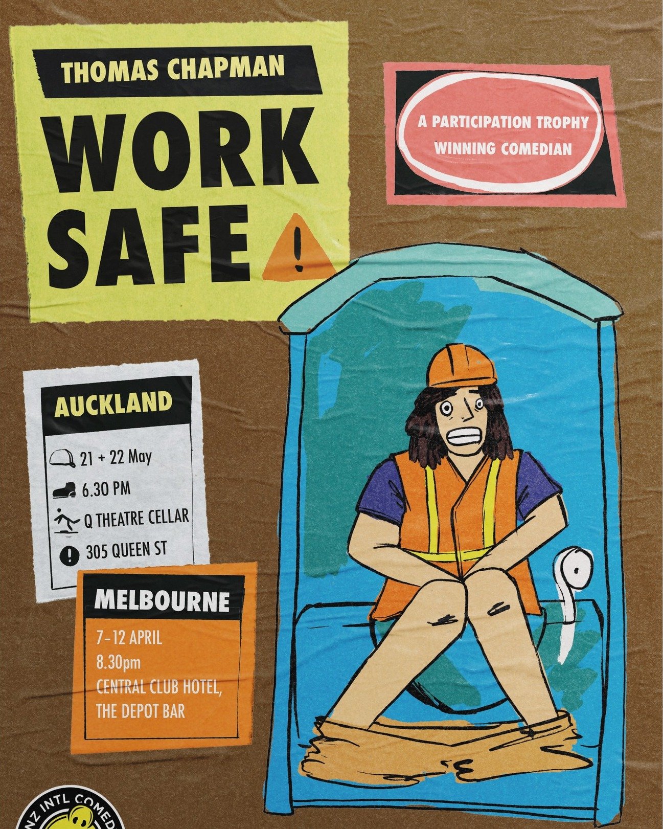 A poster for my cousin who is a VERY FUNNY comedian, and has a show on at the @nzcomedyfestival and @melbcomedyfestival 

First pic is the final poster, 2nd is what Thomas sent me when I asked for a headshot. Comedy gold my friends.