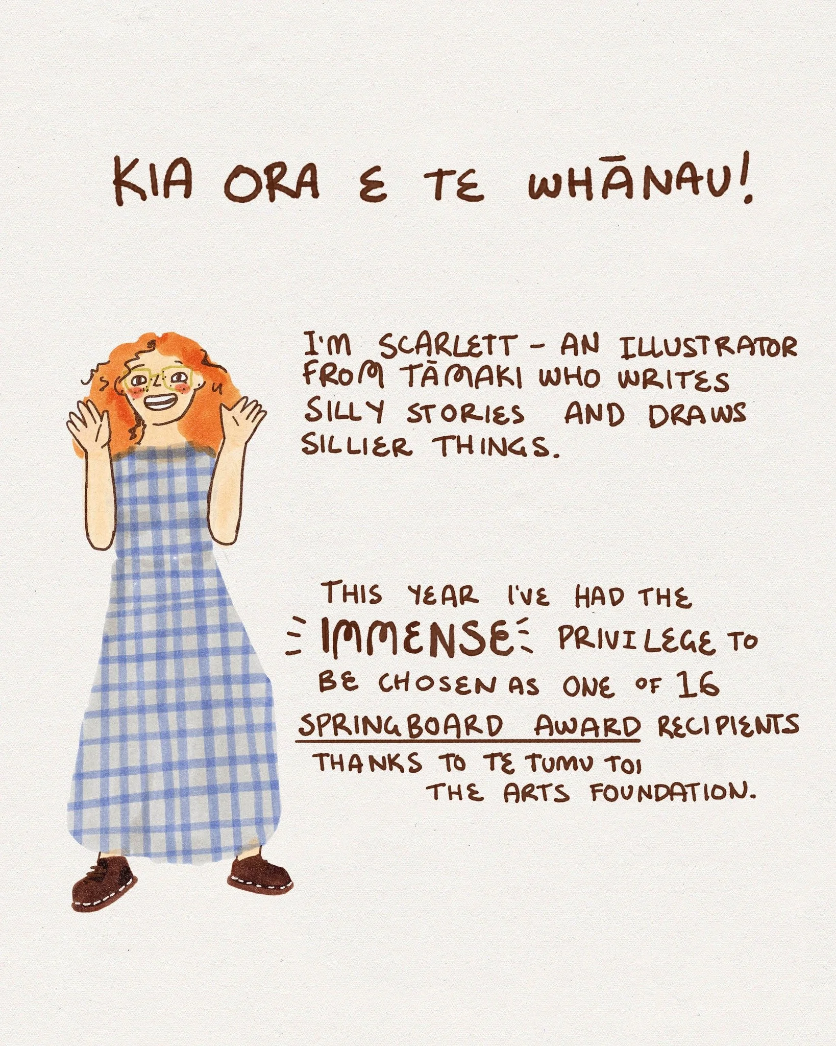 Part one of a very cool collaboration with @thesaplingnz documenting my Springboard experience with @giselle_c_illo over the next year! What a TREAT to make mahi like this! Thanks so much to the Sapling, the hub for Aotearoa children's book kōrero, f