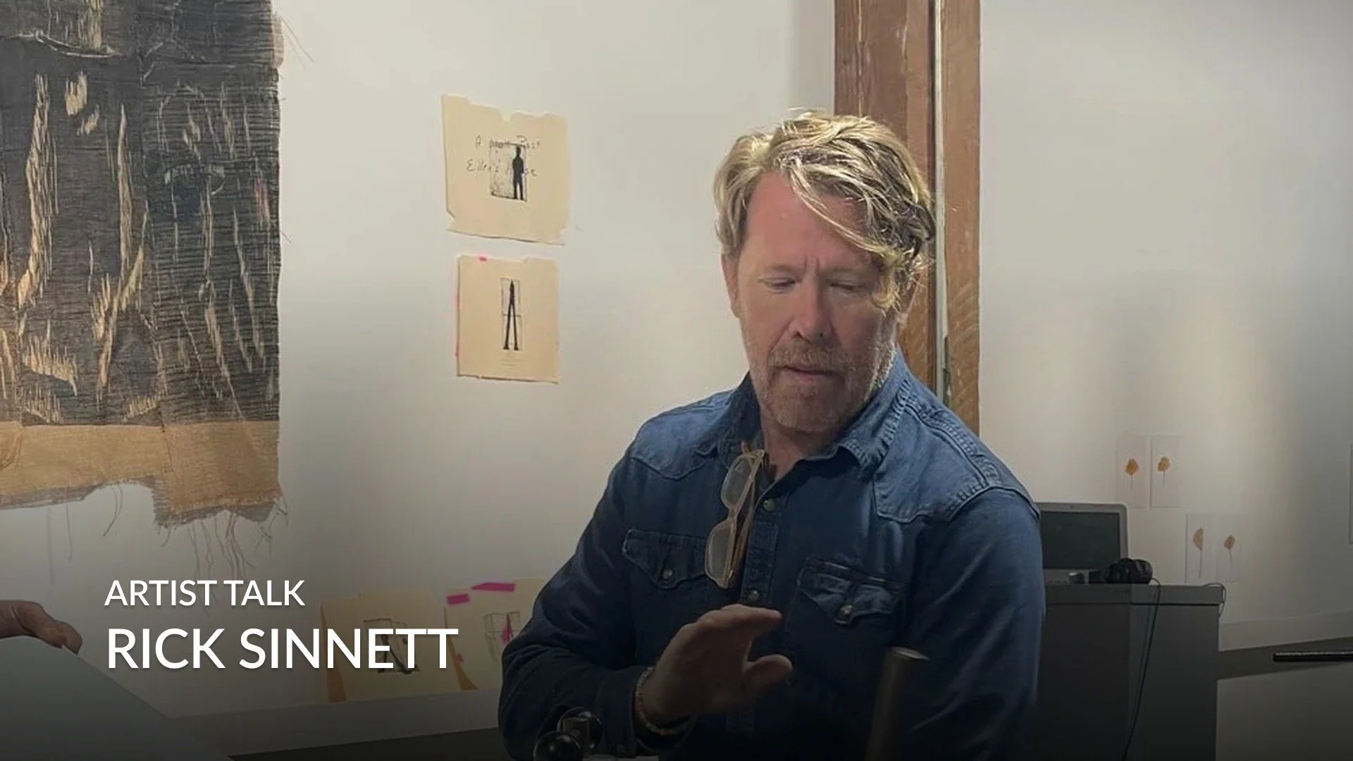 Artist Rick Sinnett at the printing press