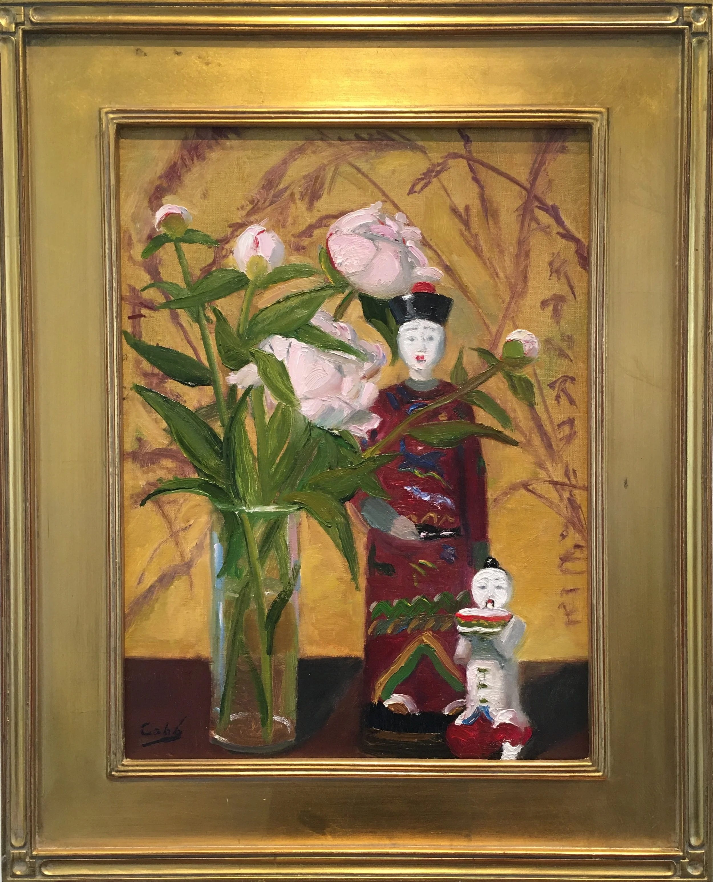 Peonies and Chinese Figures