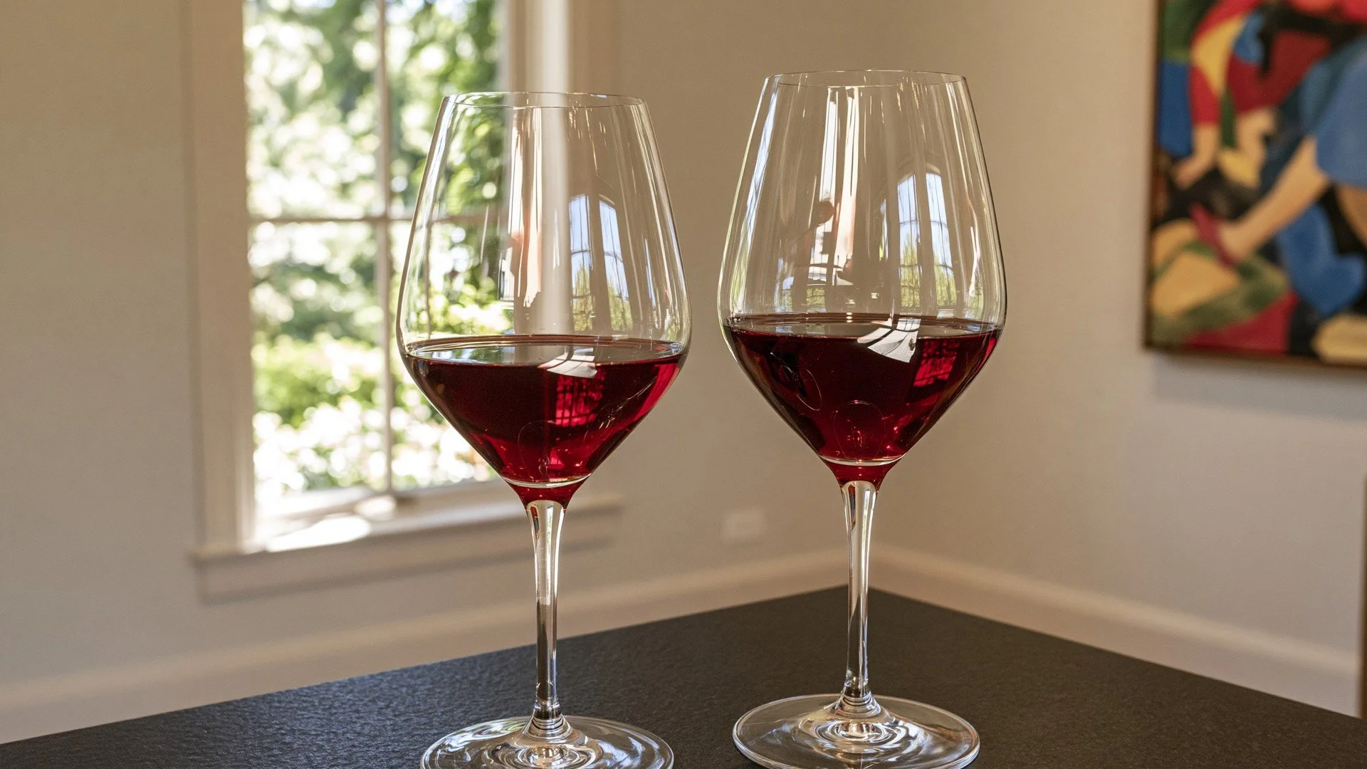 Two glasses of Italian red wine