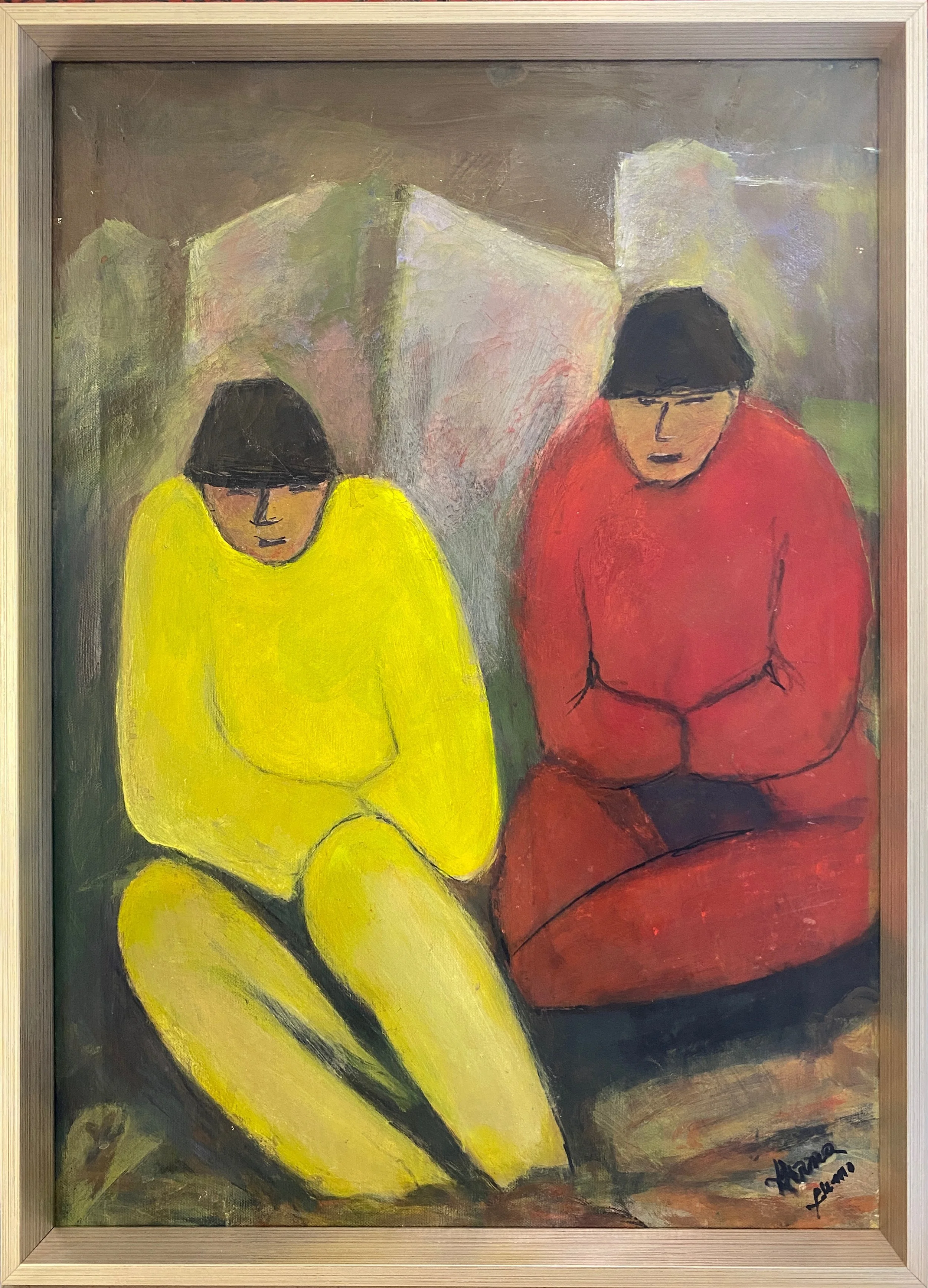 Chinese Modernist Scenes of Two Figures, H. Xumo