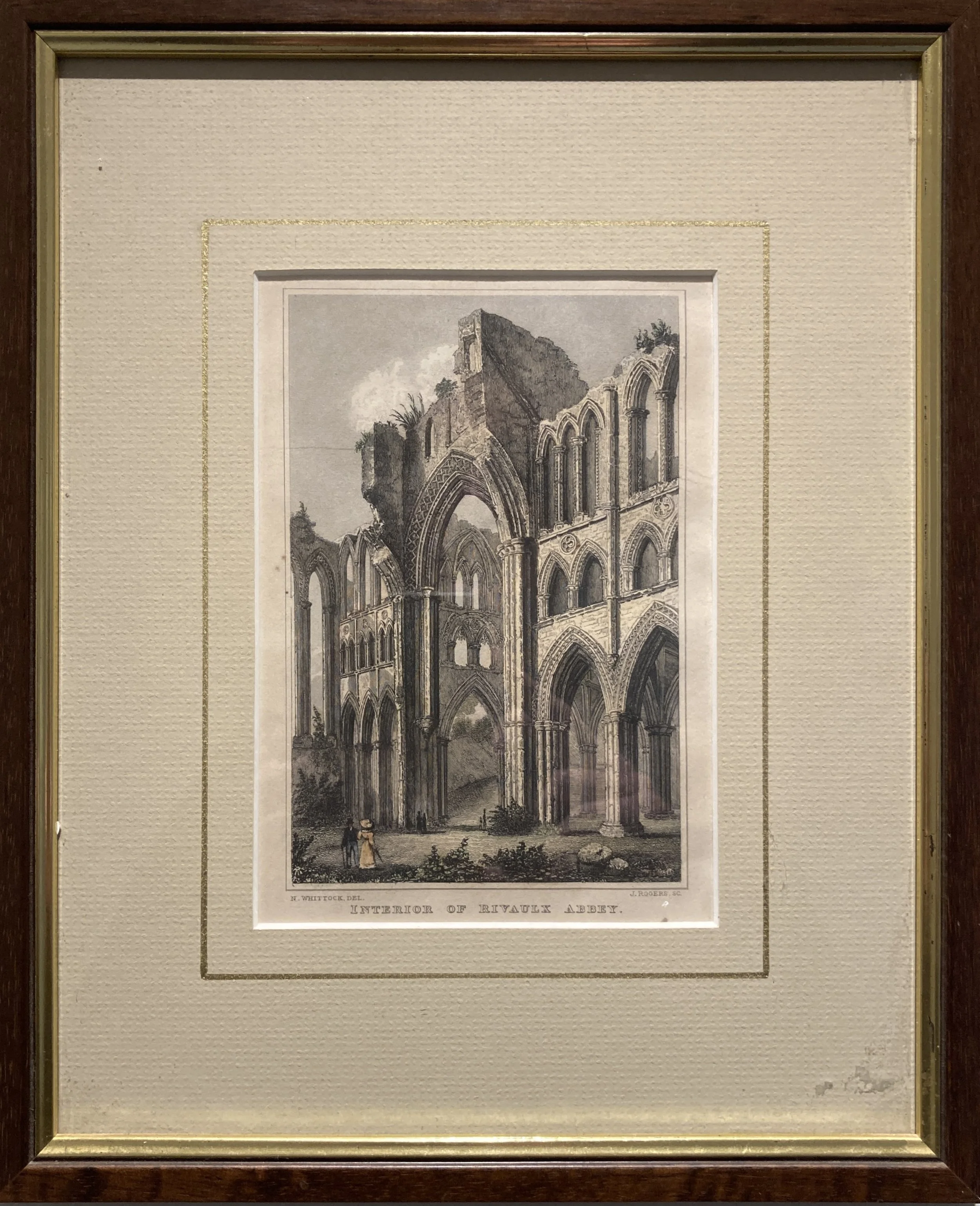 Interior of Rivaulx Abbey - Nathaniel Whittock / John Rogers