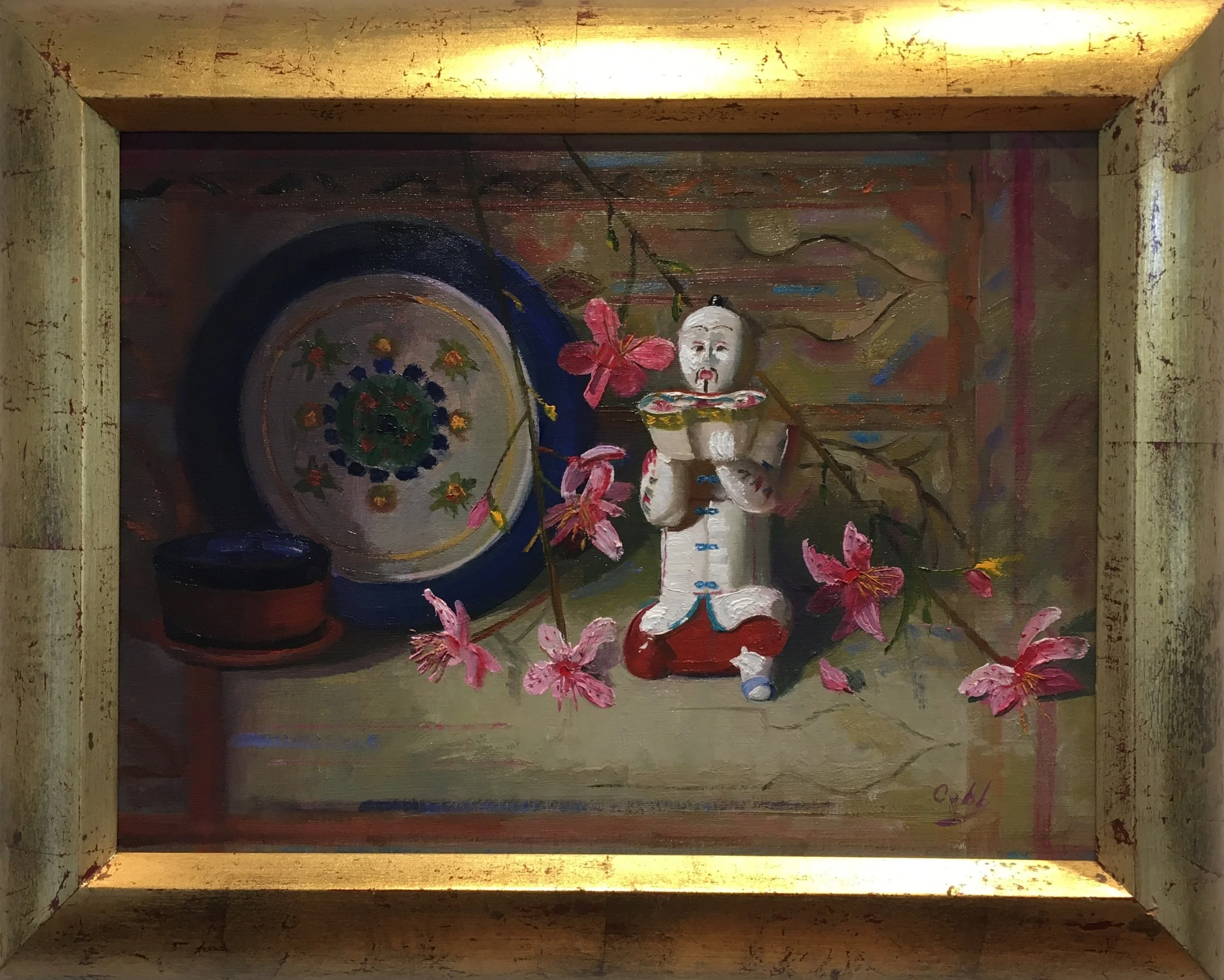 Prayer Rug and Chinese Figure