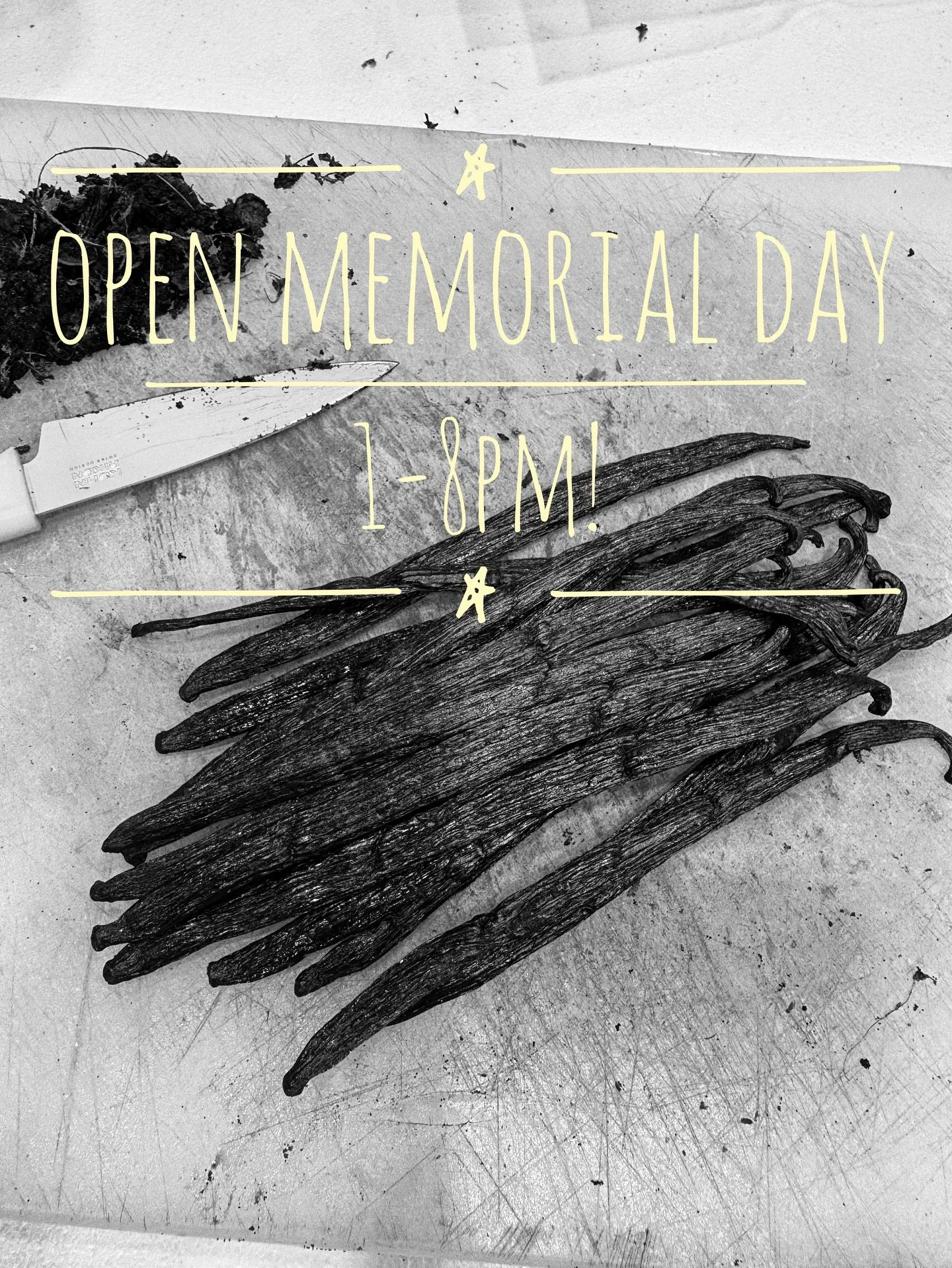 We were so lost in the vanilla processing sauce that we honestly forgot what day it was. We will be open and pouring barrel aged beers from 1-8 on Memorial Day 5/25. Cheers!