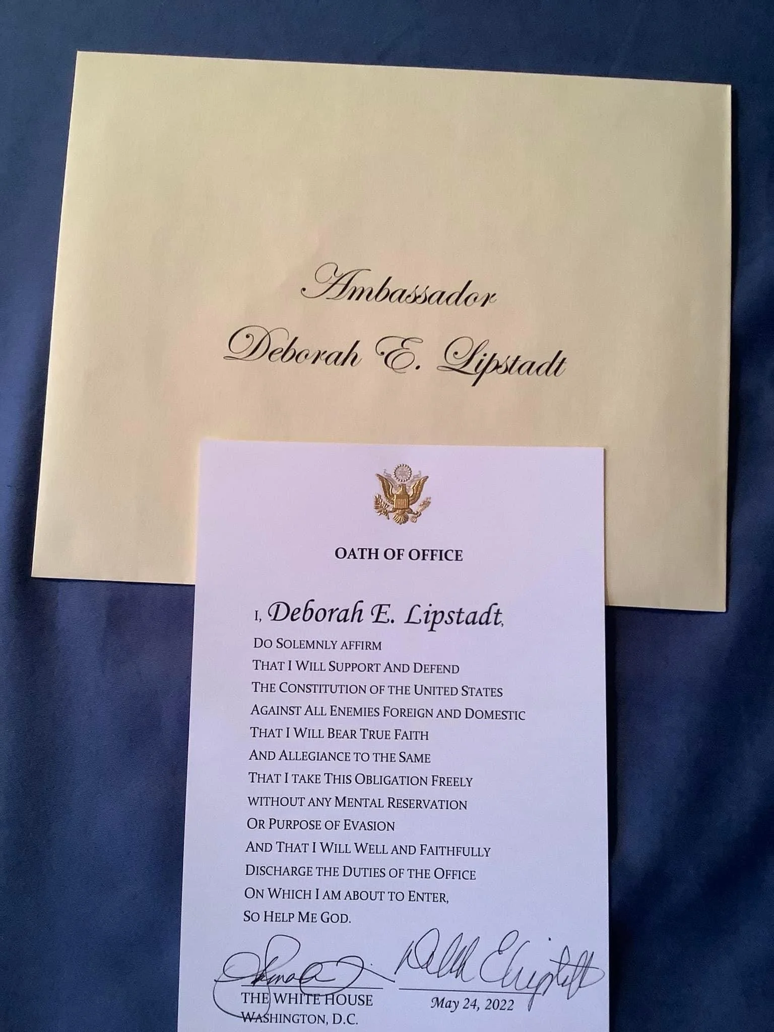 Mazel Tov Ambassador Deborah E. Lipstadt!