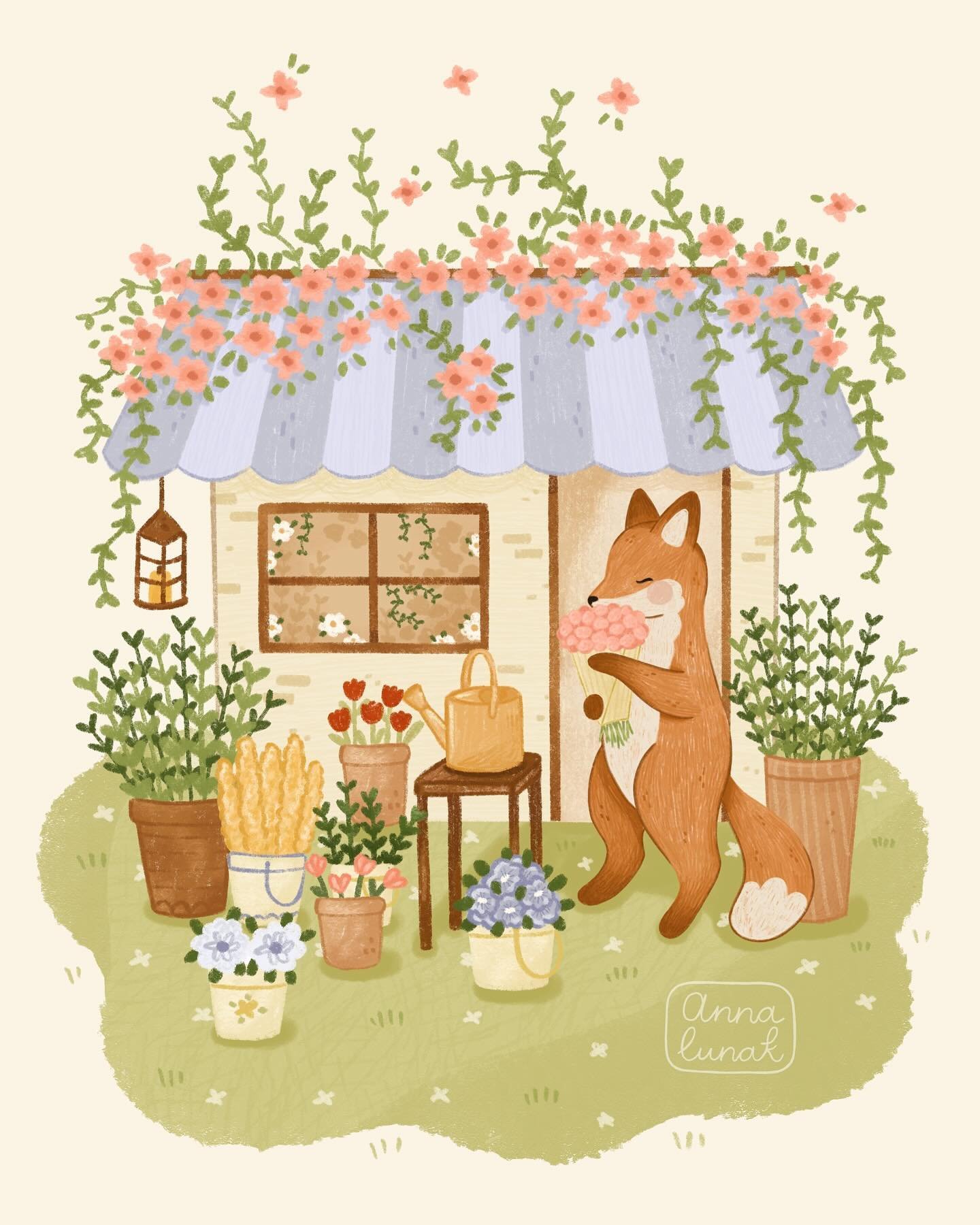 Spring feelings with all these flowers 🌹 

I&lsquo;m trying to get back to regular posting here again so here is an illustration from last year that I still love a lot 🧡

#foxillustration #cuteillustration #springillustration #cottagecoreillustrati