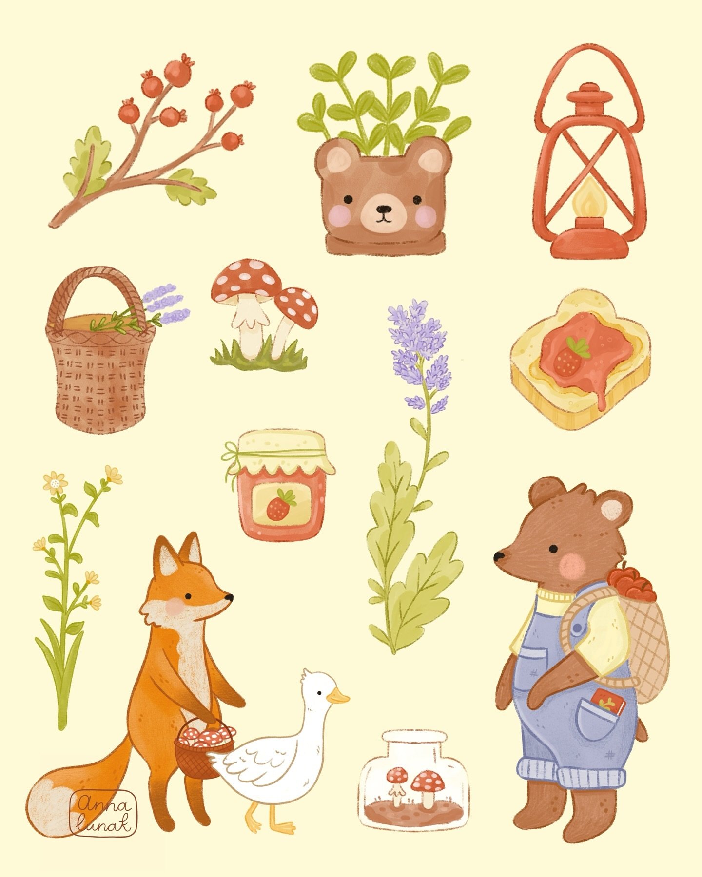 Love this one from the Mail Club last June 🌸

I was experimenting that time with drawing sticker sheets in another way so that I can finish them faster and I really really like how the items and plants turned out in this illustration! 🧡

Do you pre
