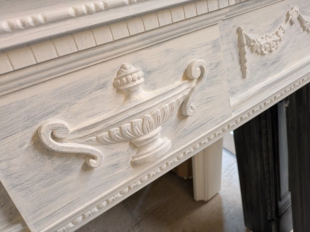 What do you mean by 'hand-carved'..........

Exactly that, we carve the details on our bespoke timber mantels entirely by hand using the sharpest of chisels. No power tools, no cnc machines, no mouldings, just a steady hand and decades of experience.