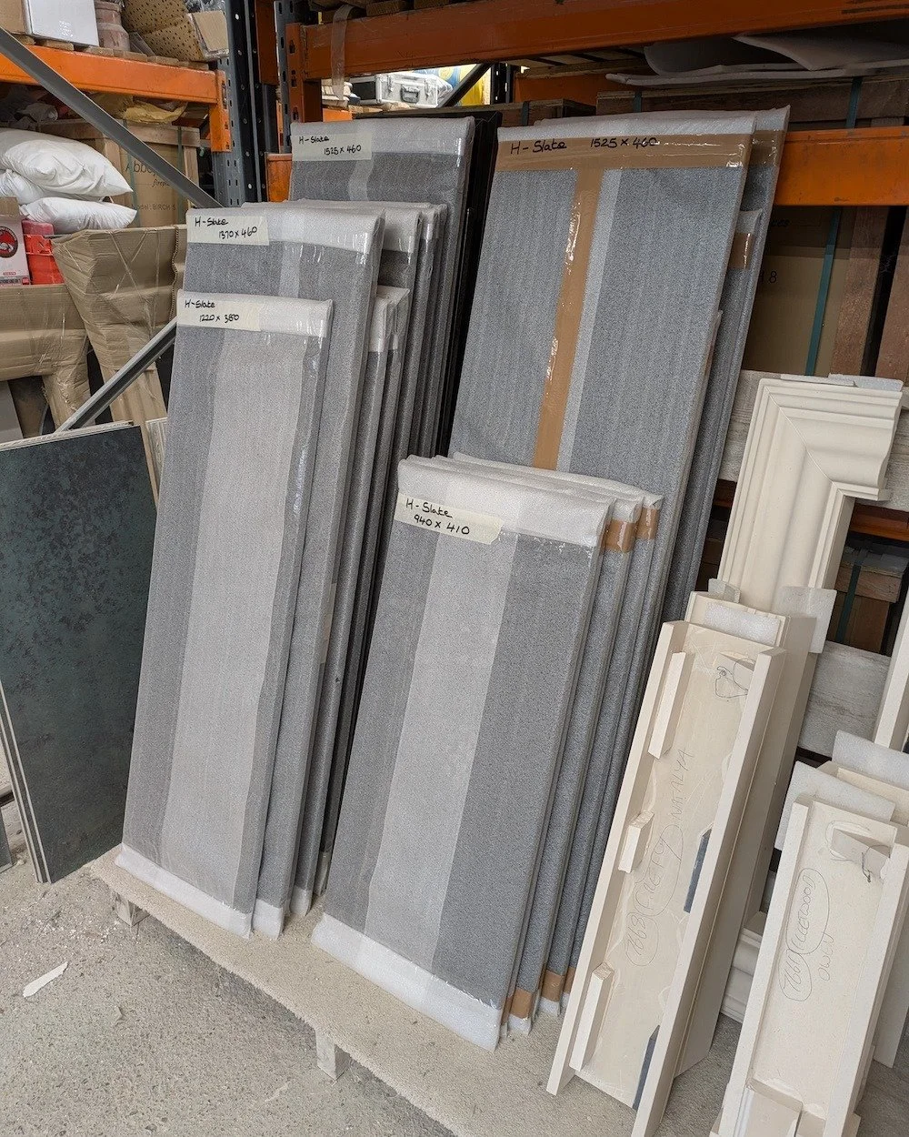 Hearths, hearths and more hearths.........

A stack of hearths ready to be loaded onto the van for delivery.

Don't forget we make hearths in any size or shape, in slate, granite marble or limestone.....

#fireplacehearth🔥 #fireplace #granitehearth 