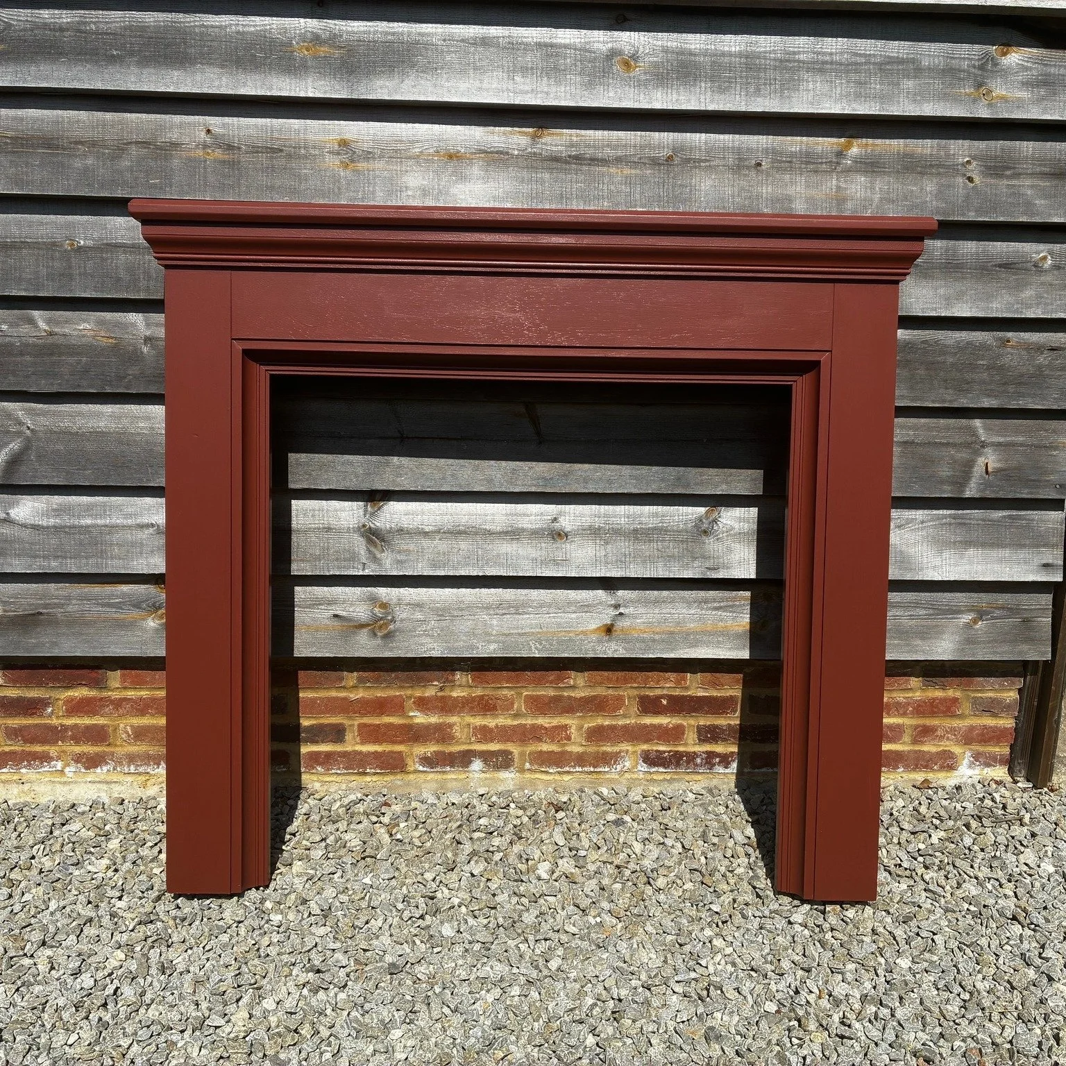 Great weather..................for watching paint dry.

Custom timber fireplace surround, finished in a rather nice Etruscan Red eggshell from @farrowandball. As always handcrafted with great care in our Sussex workshop.......

#paintedfireplace🔥 #f