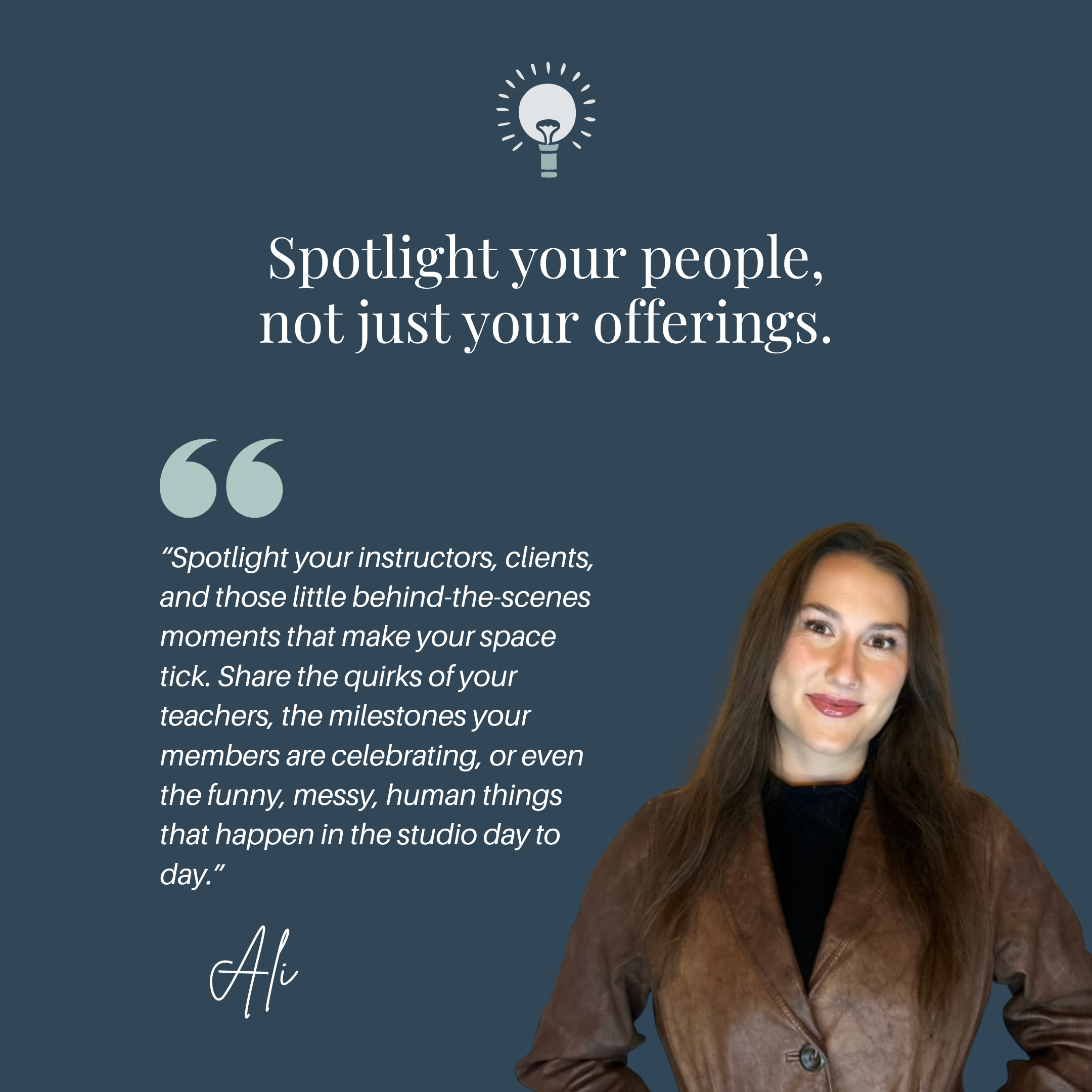 Ali Goracy, Community Manager at Telomere, on spotlighting the people on your boutique fitness studio.