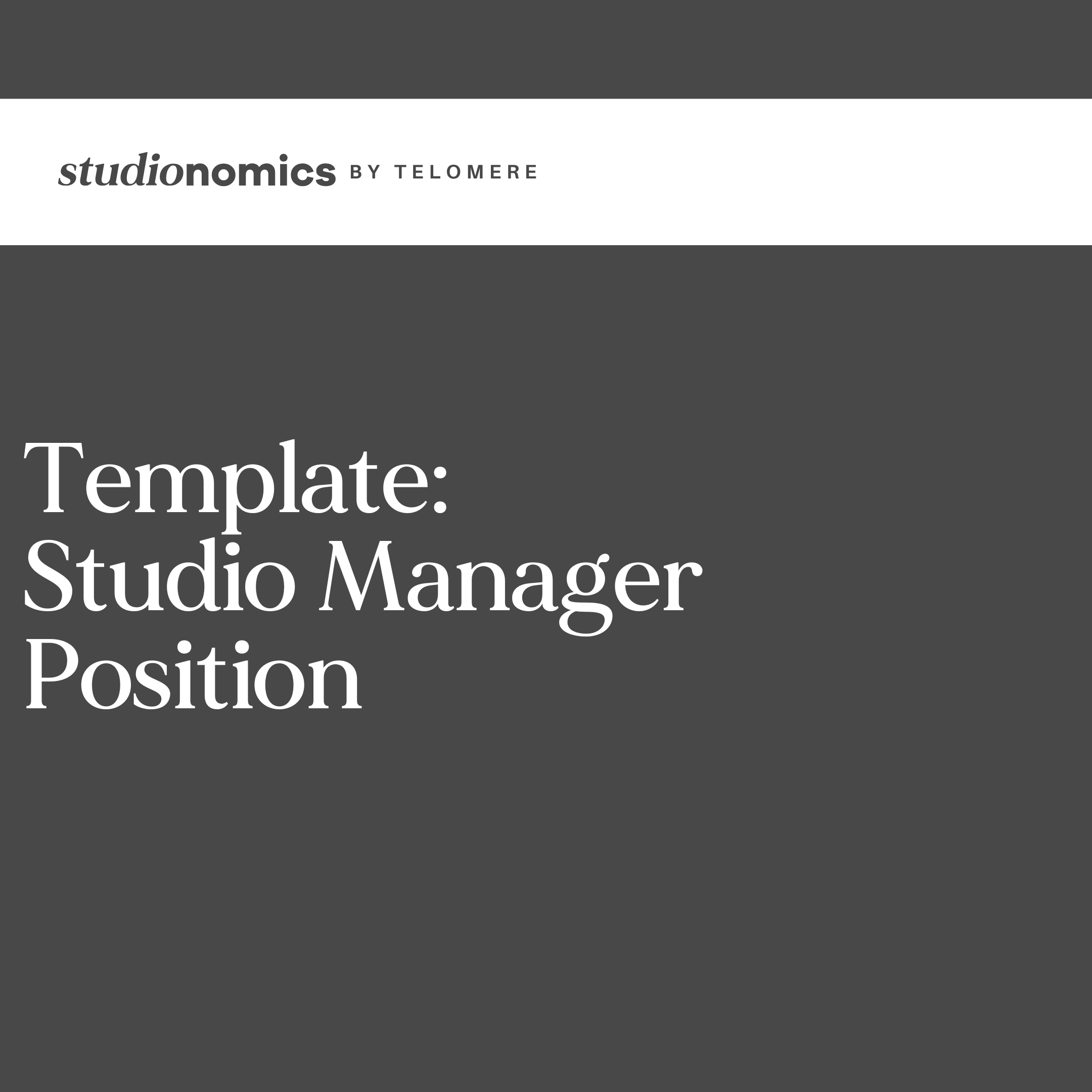 Template: Studio Manager Position