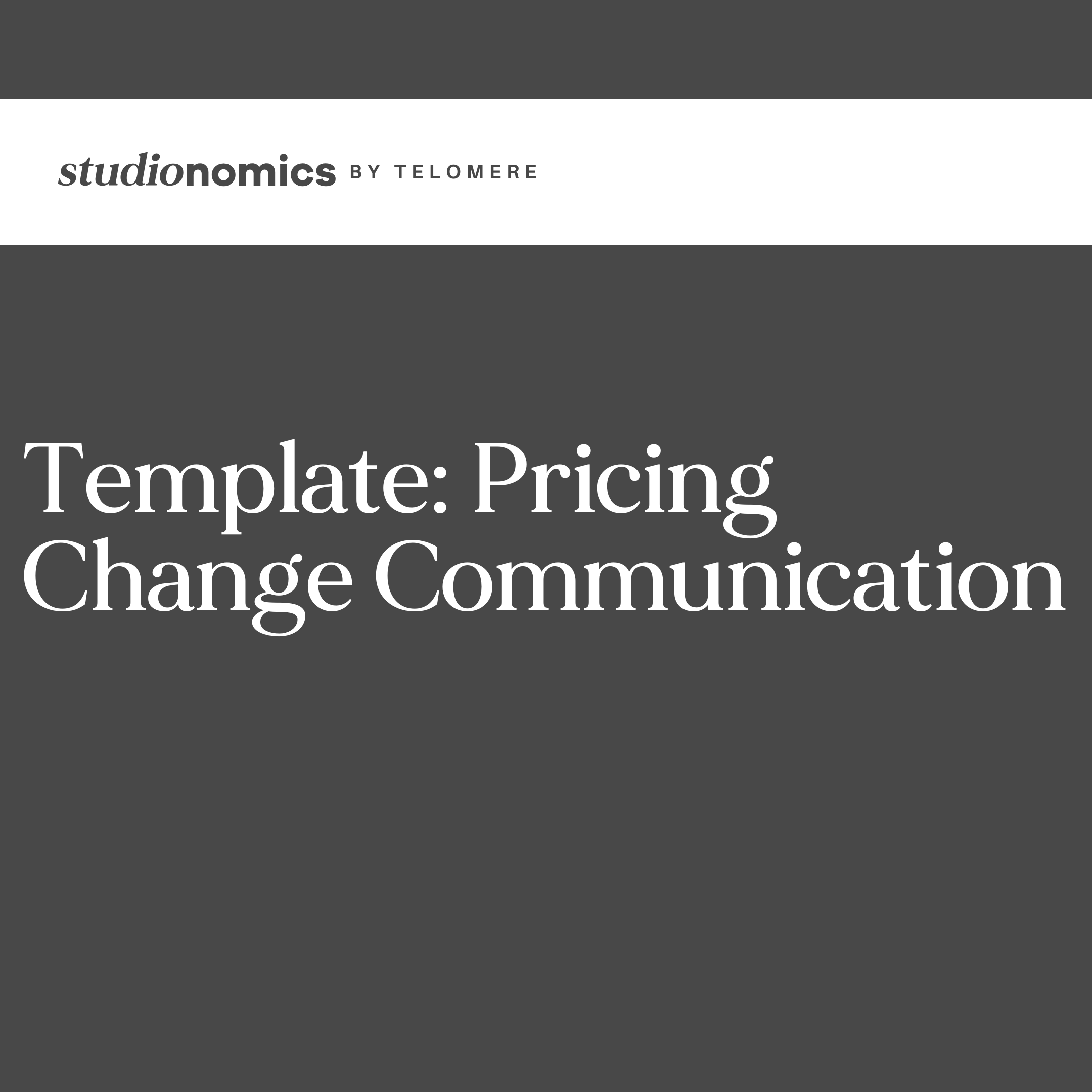 Template: Pricing Change Communication