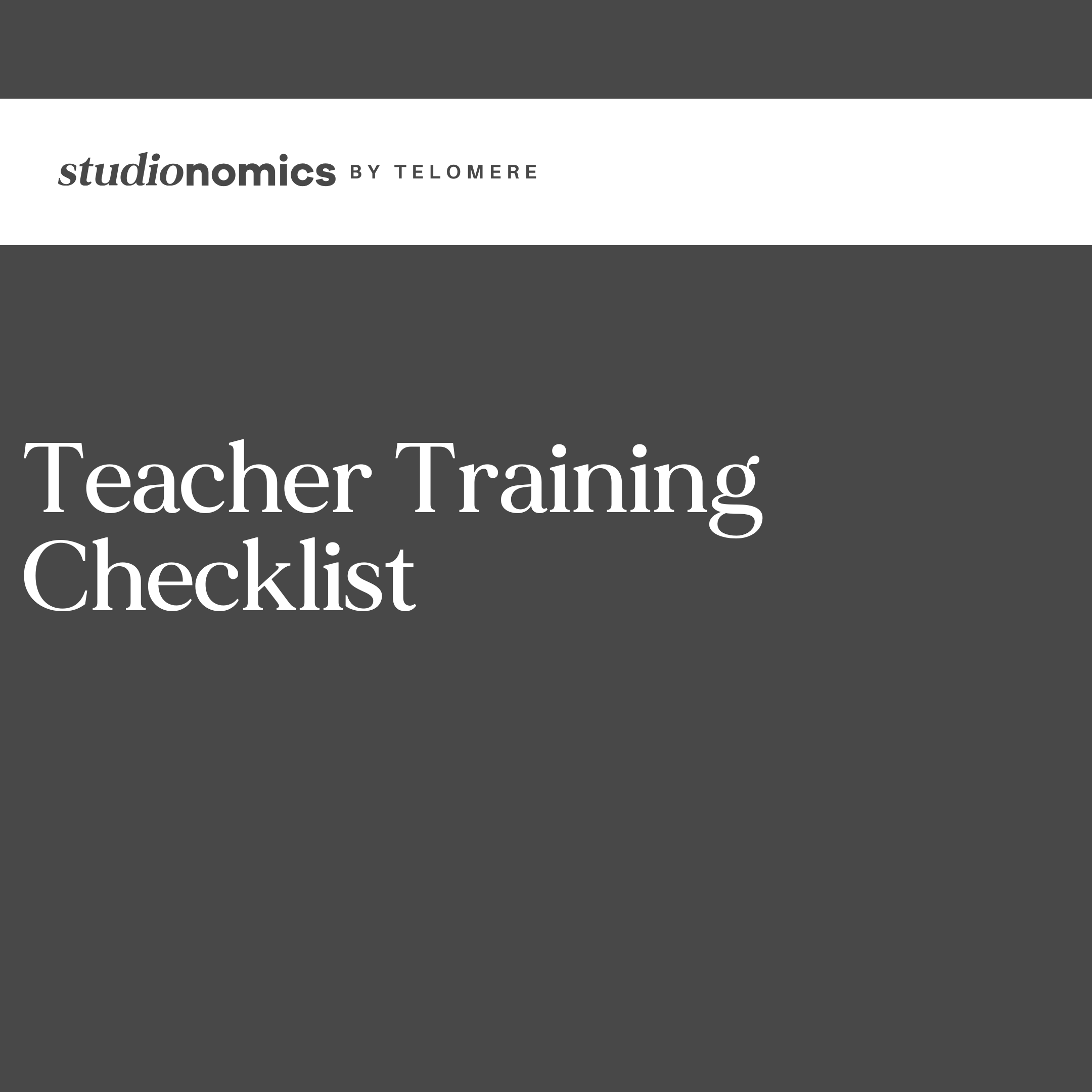 Teacher Training Checklist