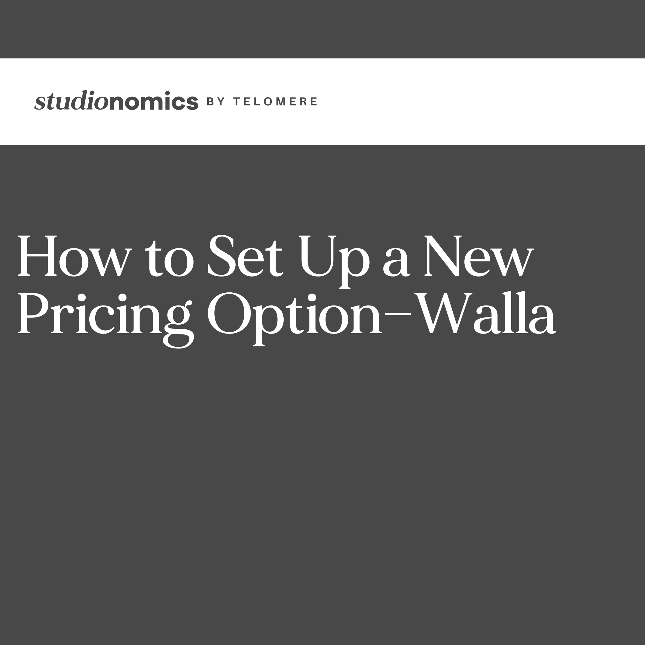How to Set Up a New Pricing Option in Momence