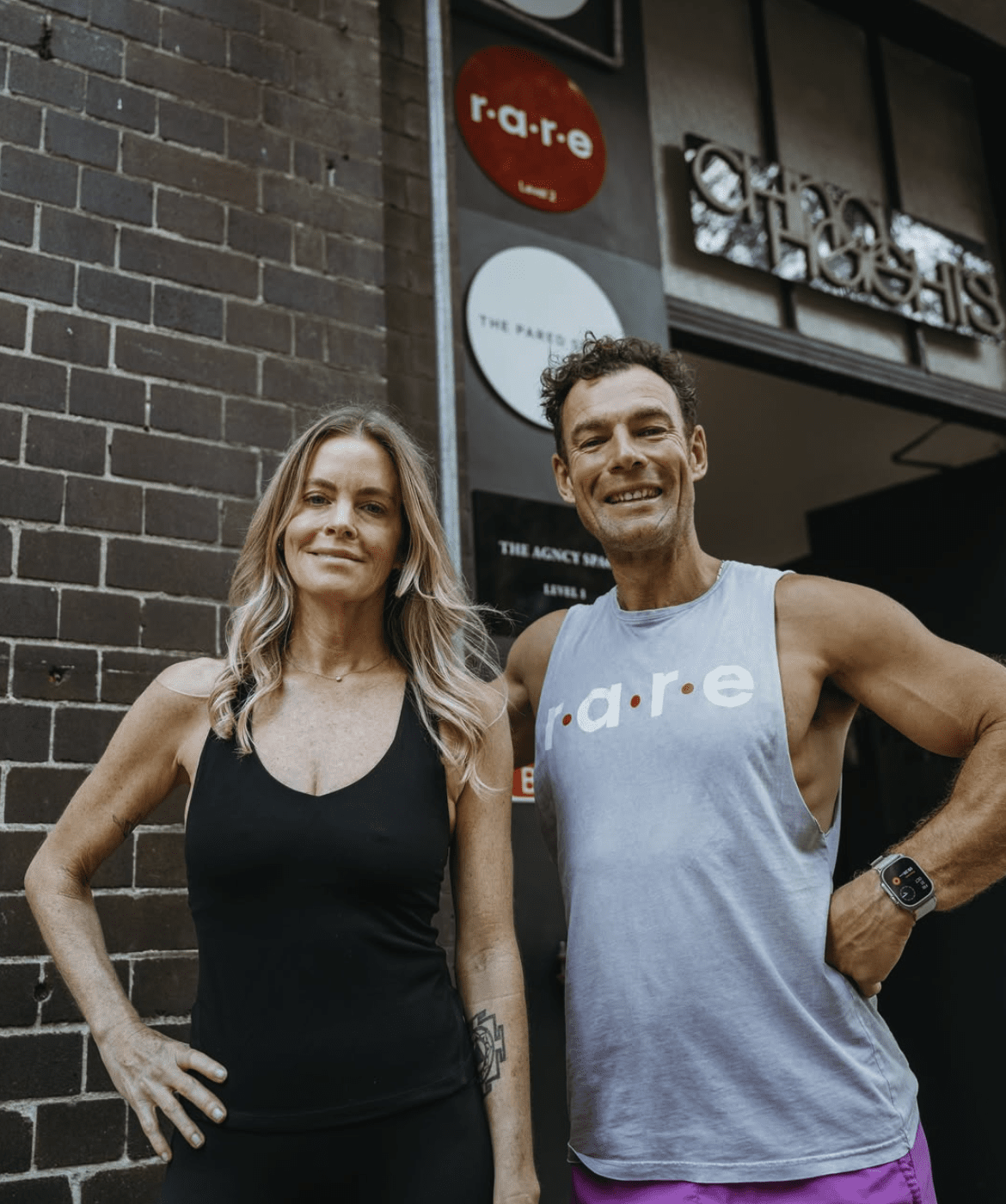 Founders of Rare Studio posing in front of the studio