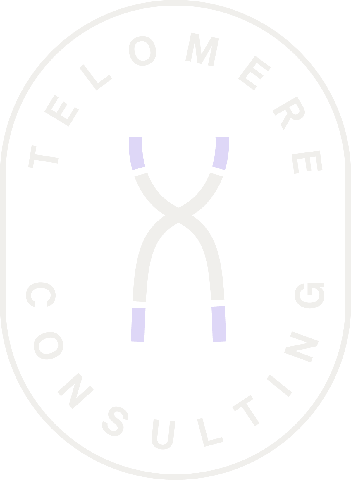 Logo featuring a stylized gray chromosome surrounded by the words "Telomere Consulting" in a circular pattern.