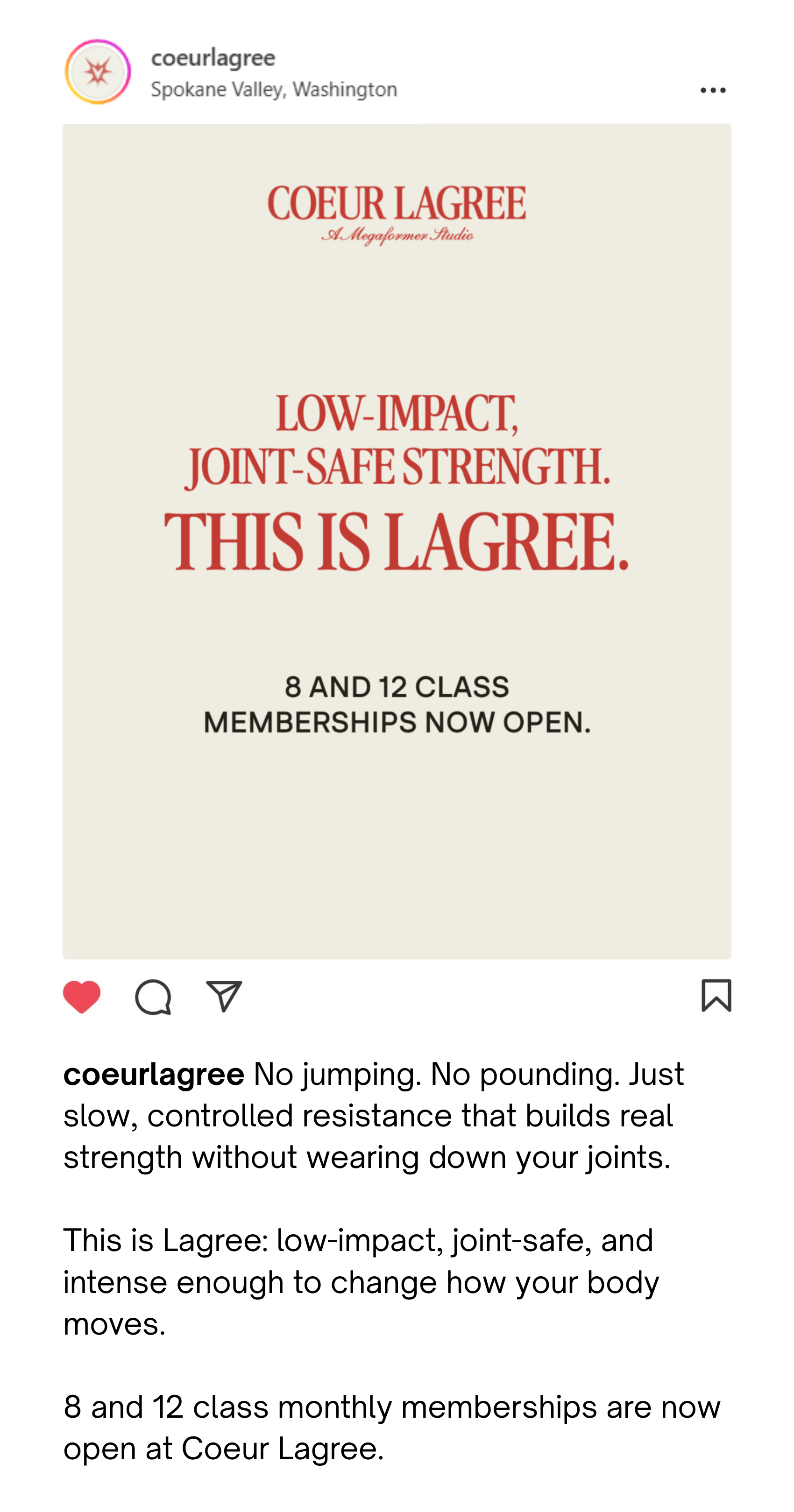 Instagram Ad for Coeur Lagree