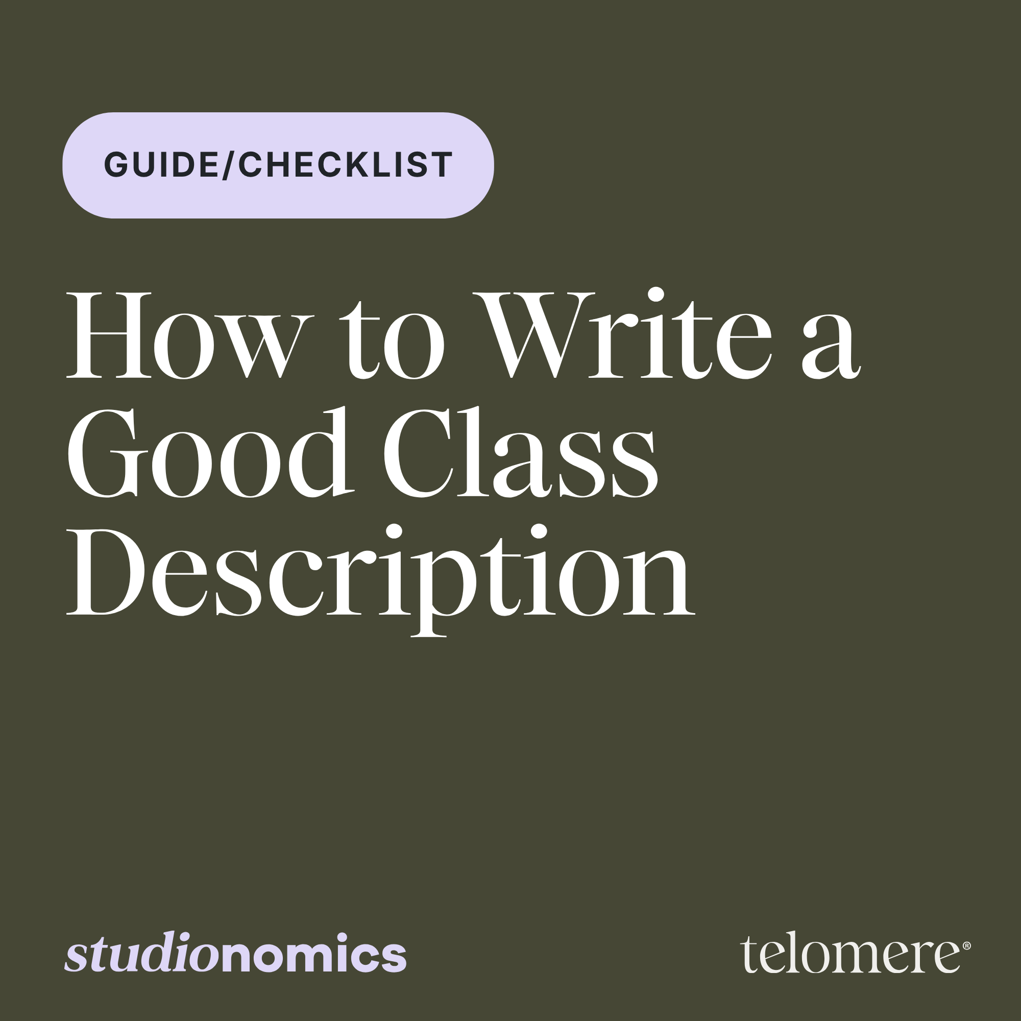 How to Write a Good Class Description