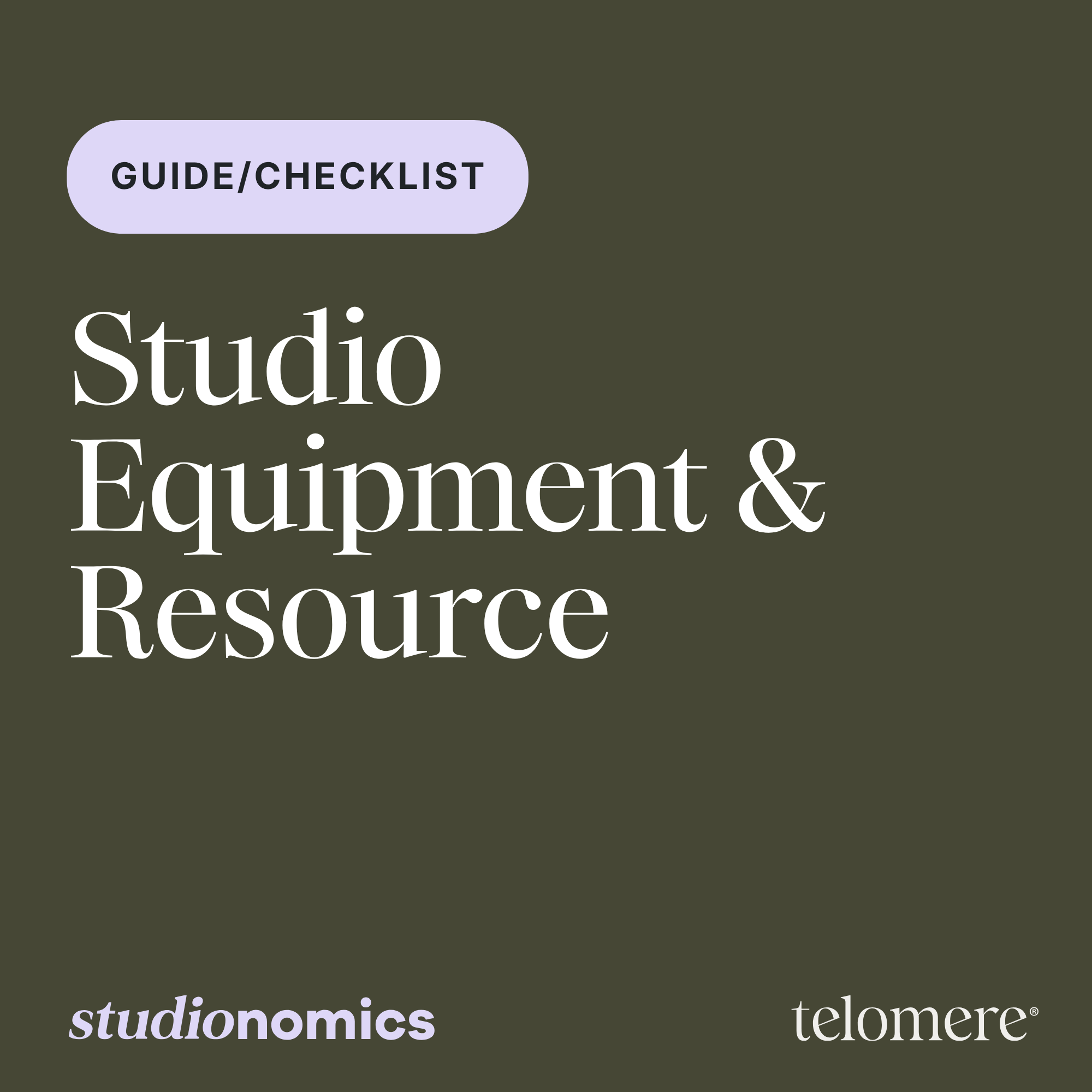 Studio Equipment &amp; Resource Checklist