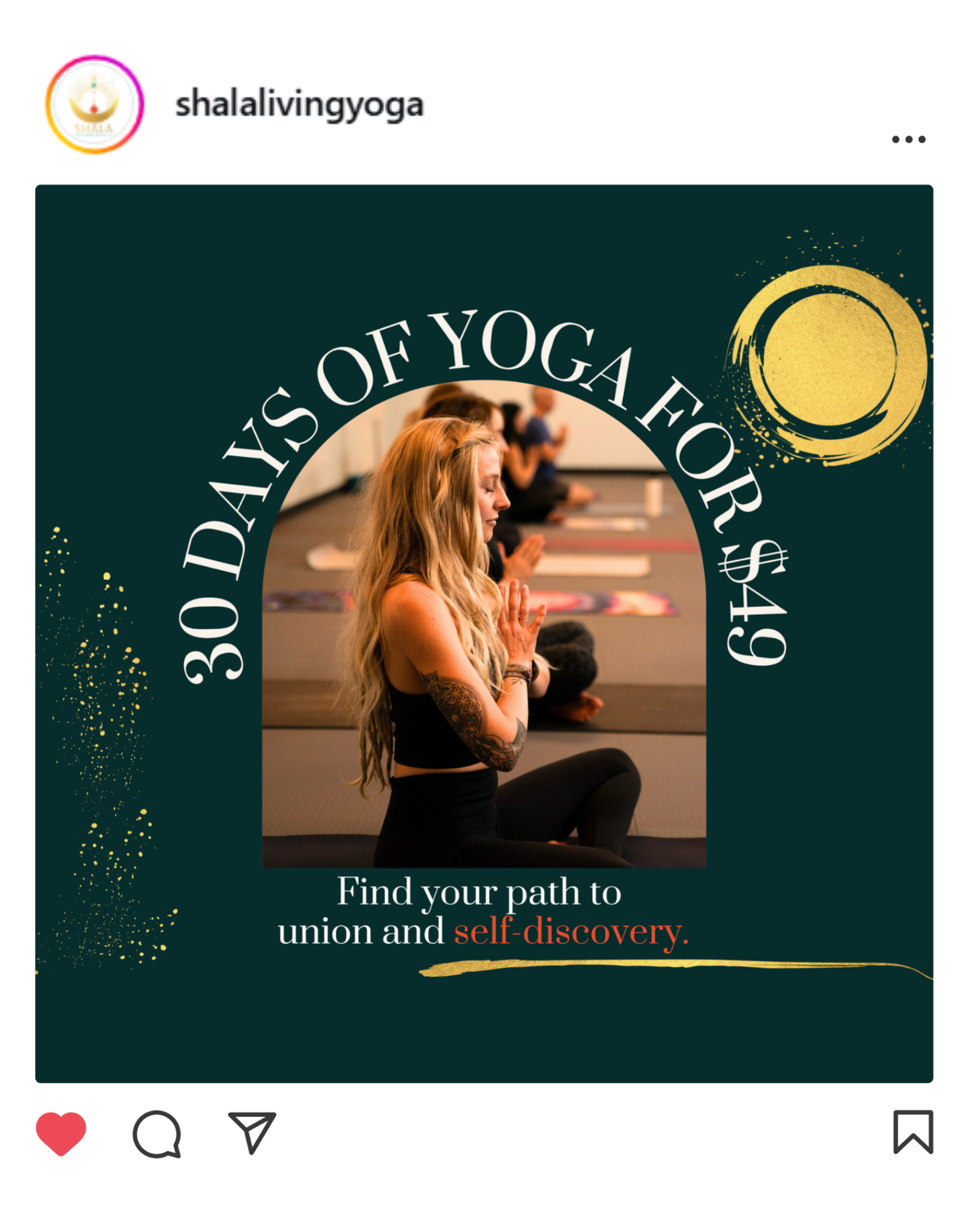 Instagram Ad for Shala Living Yoga