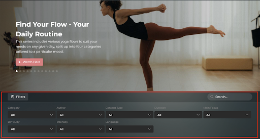 TINT Yoga's fitness content catalog on Uscreen - Find Your Flow Module