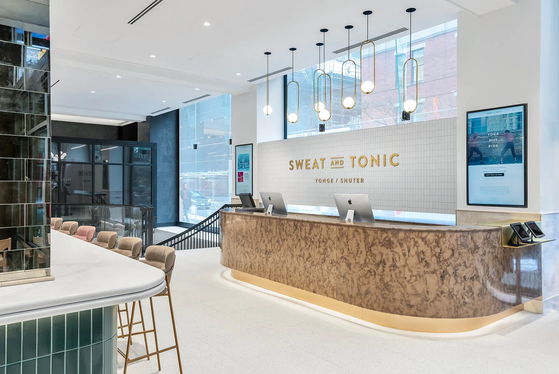 Sweat and Tonic's studio front desk