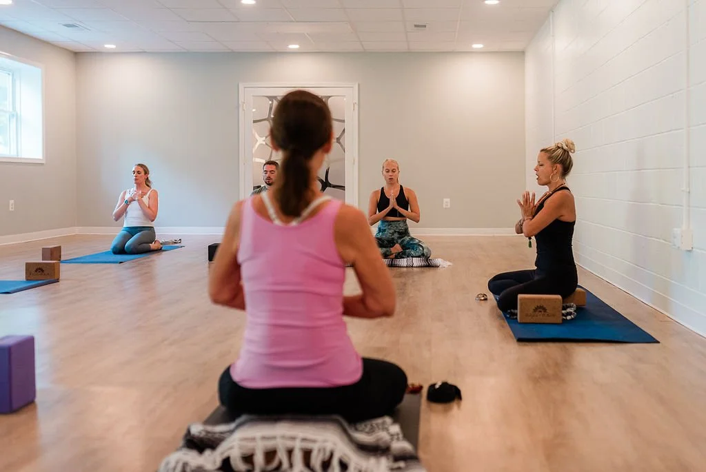 A group yoga class in Razz Yoga, Baltimore County
