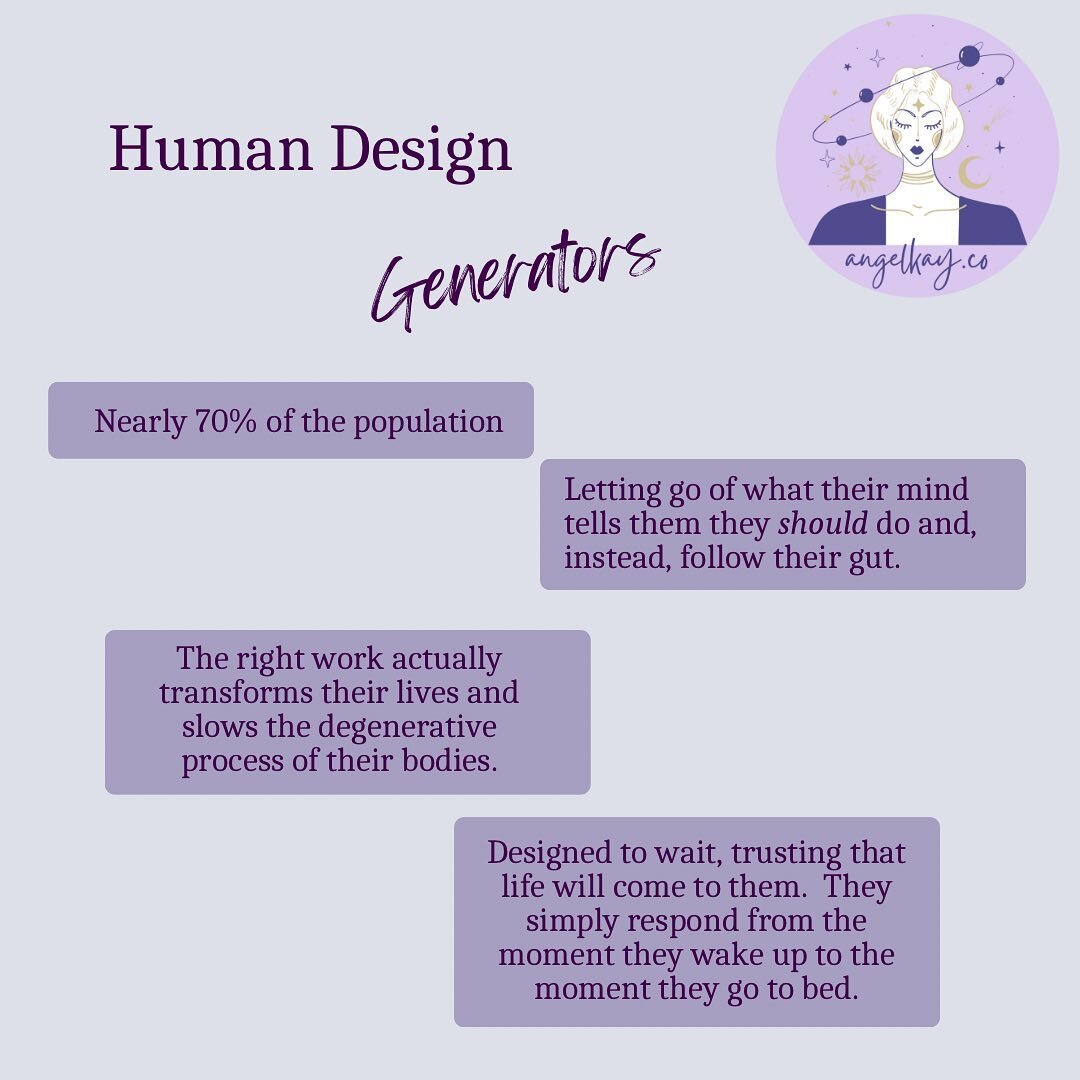 Do you know your Human Design type? 70% chance it is a Generator. Human Design, to me, is about giving yourself permission to fall into what is authentically you&hellip;living from a pressure-free space, following what lights you up. Yes, it is that 