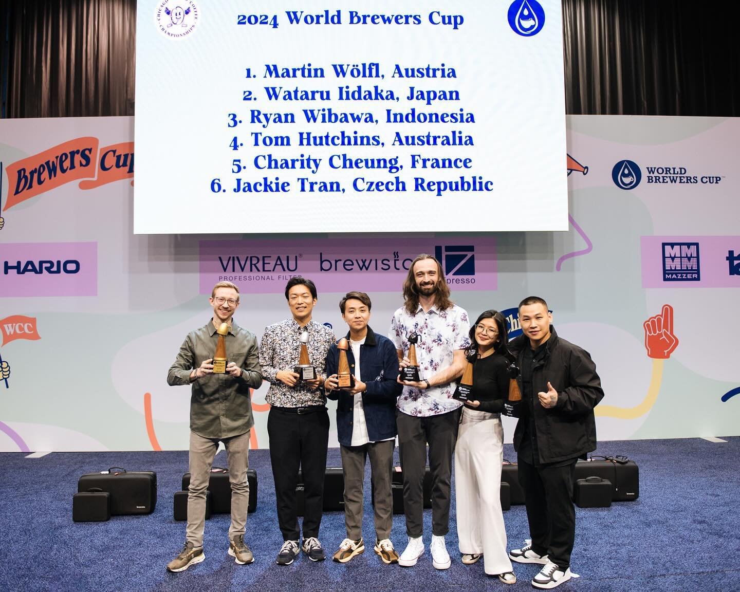 🥇 Congratulations to the 2024 World Brewers Cup Champion: Martin W&ouml;lfl, representing Austria! Congratulations to everyone that competed in the Chicago World Coffee Championships.⁣
⁣
1. Martin W&ouml;lfl, Austria⁣
2. Wataru Iidaka, Japan⁣
3. Rya