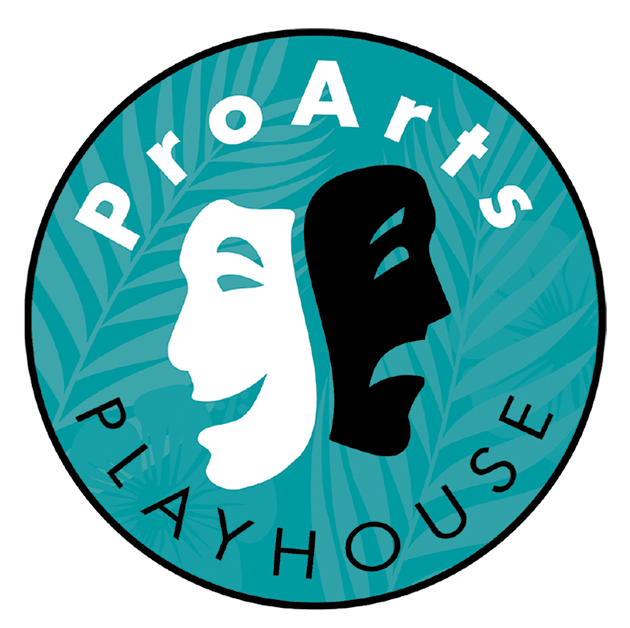 Logo for ProArts Playhouse featuring stylized comedy and tragedy theatrical masks with the text 'ProArts Playhouse' around the masks.